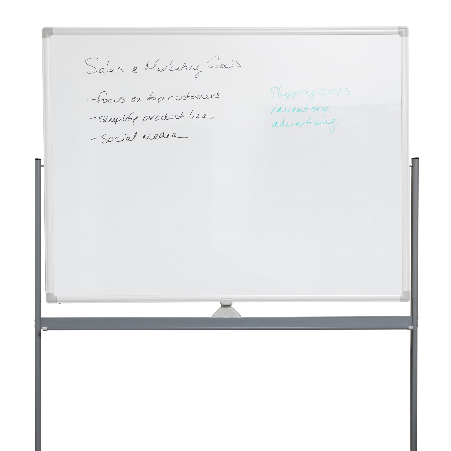 Mind Reader Magnetic Double-Sided Dry-Erase White Board with Base and Wheels, 73-1/2inH x 21inW x 49-1/2inH, White - Image 4
