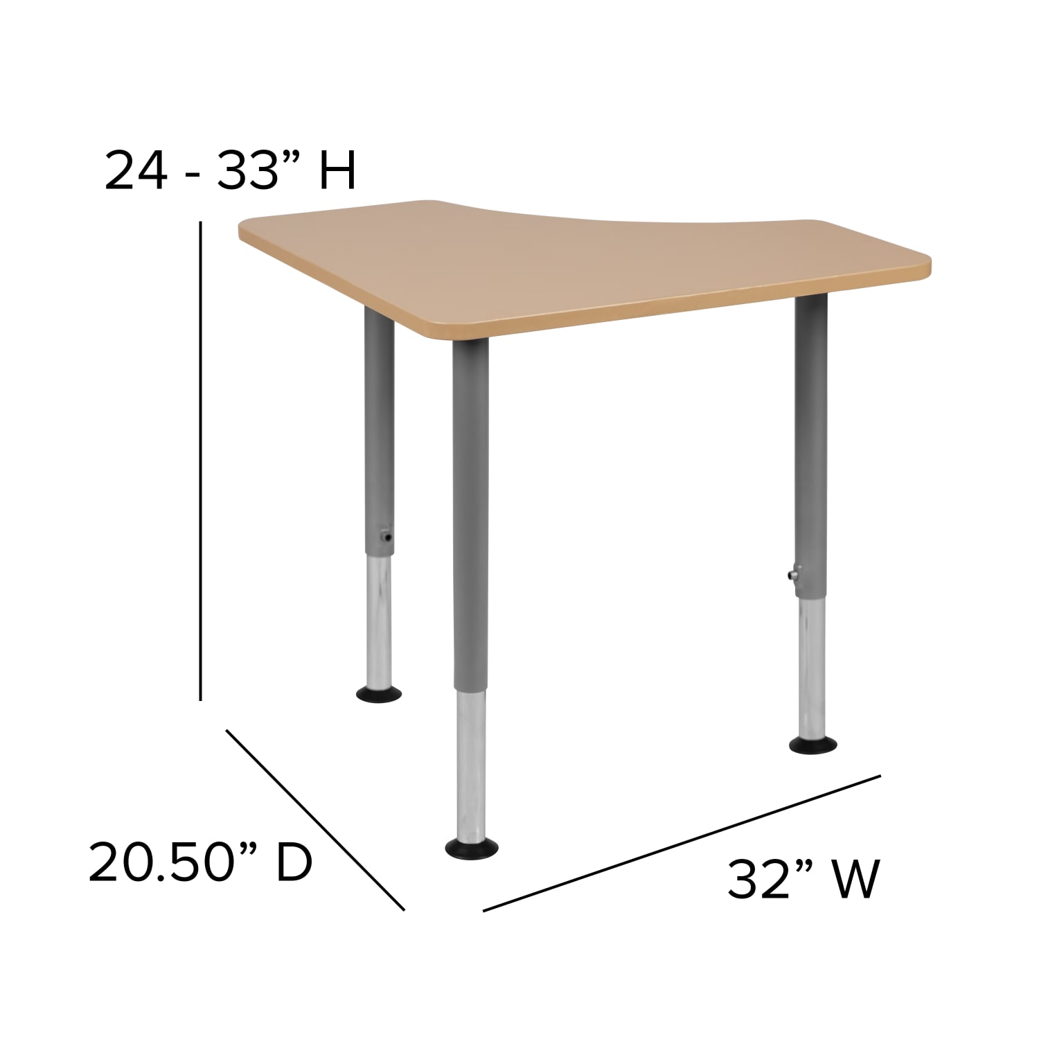 Flash Furniture Triangular Collaborative 32inW Student Desk, Natural - Image 6