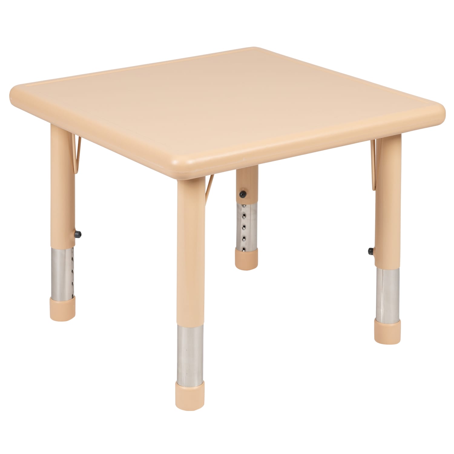 Flash Furniture 24ft Square Plastic Height Adjustable Activity Table With 4 Chairs Natural PopularChairscom