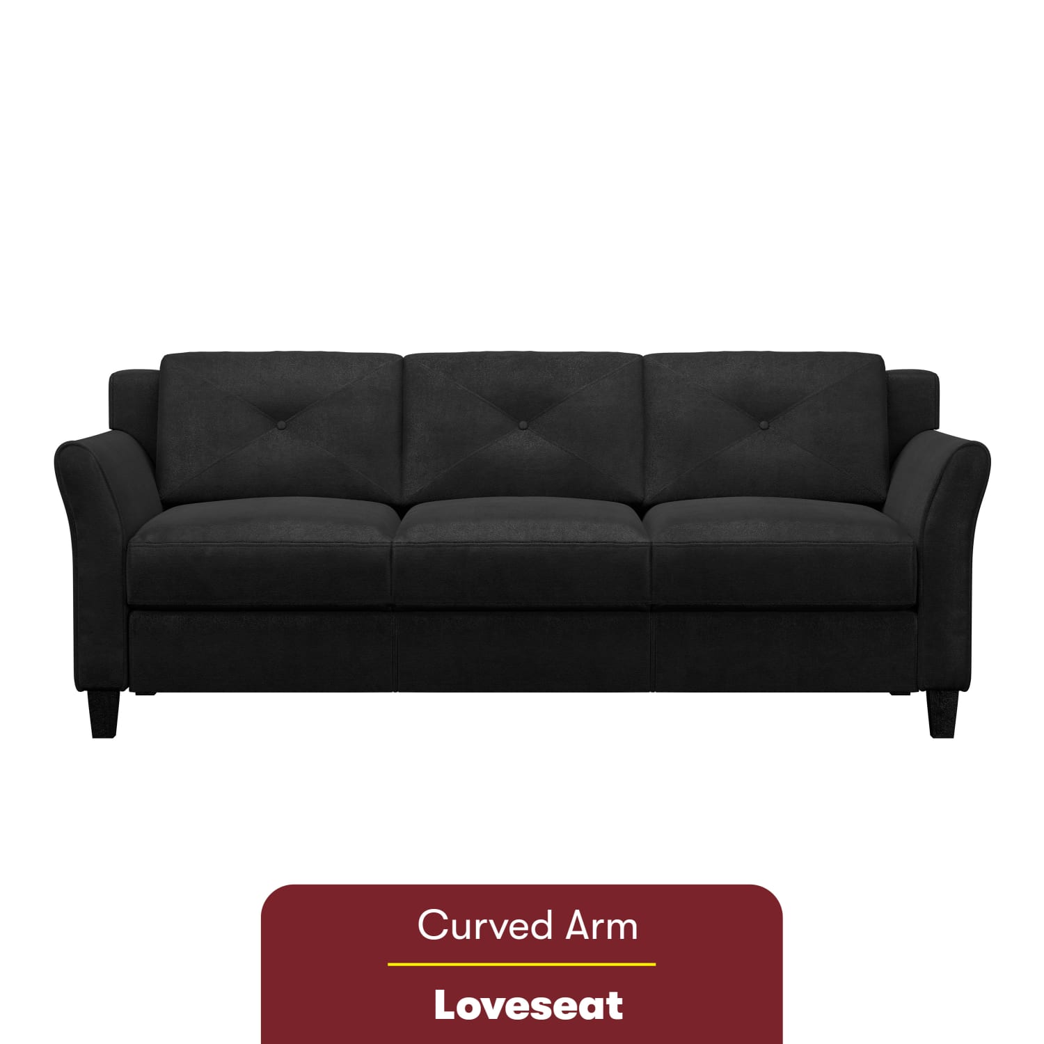 Lifestyle Solutions Hanson Microfiber Sofa, Black - Image 5
