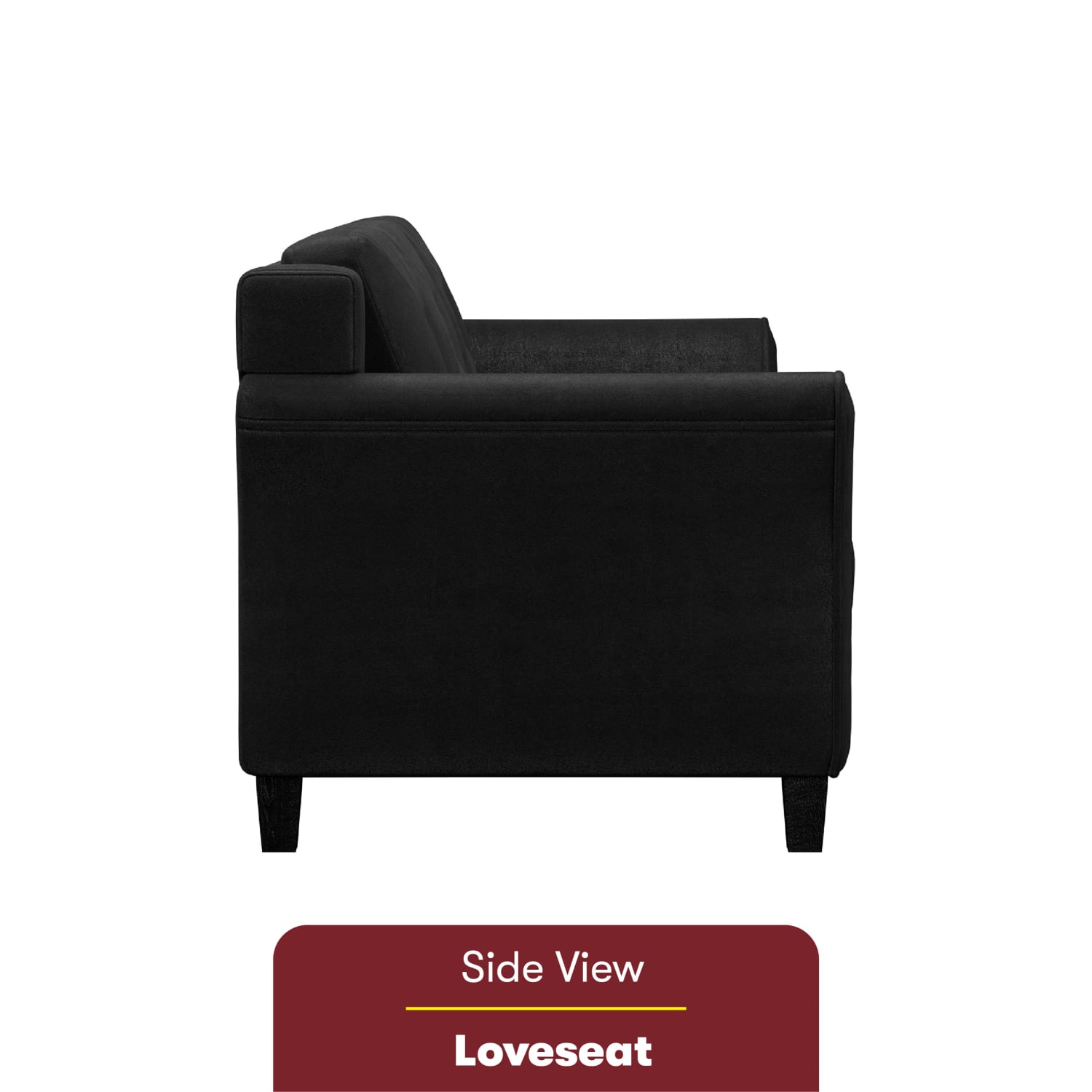 Lifestyle Solutions Hanson Microfiber Sofa, Black - Image 6