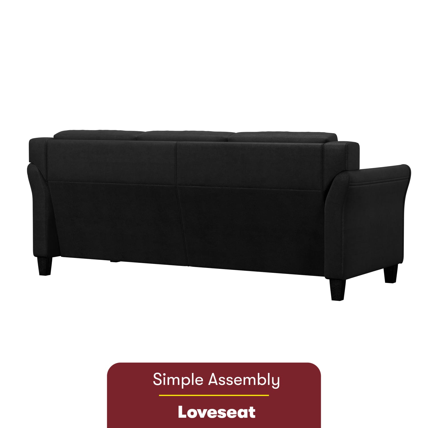 Lifestyle Solutions Hanson Microfiber Sofa, Black - Image 7