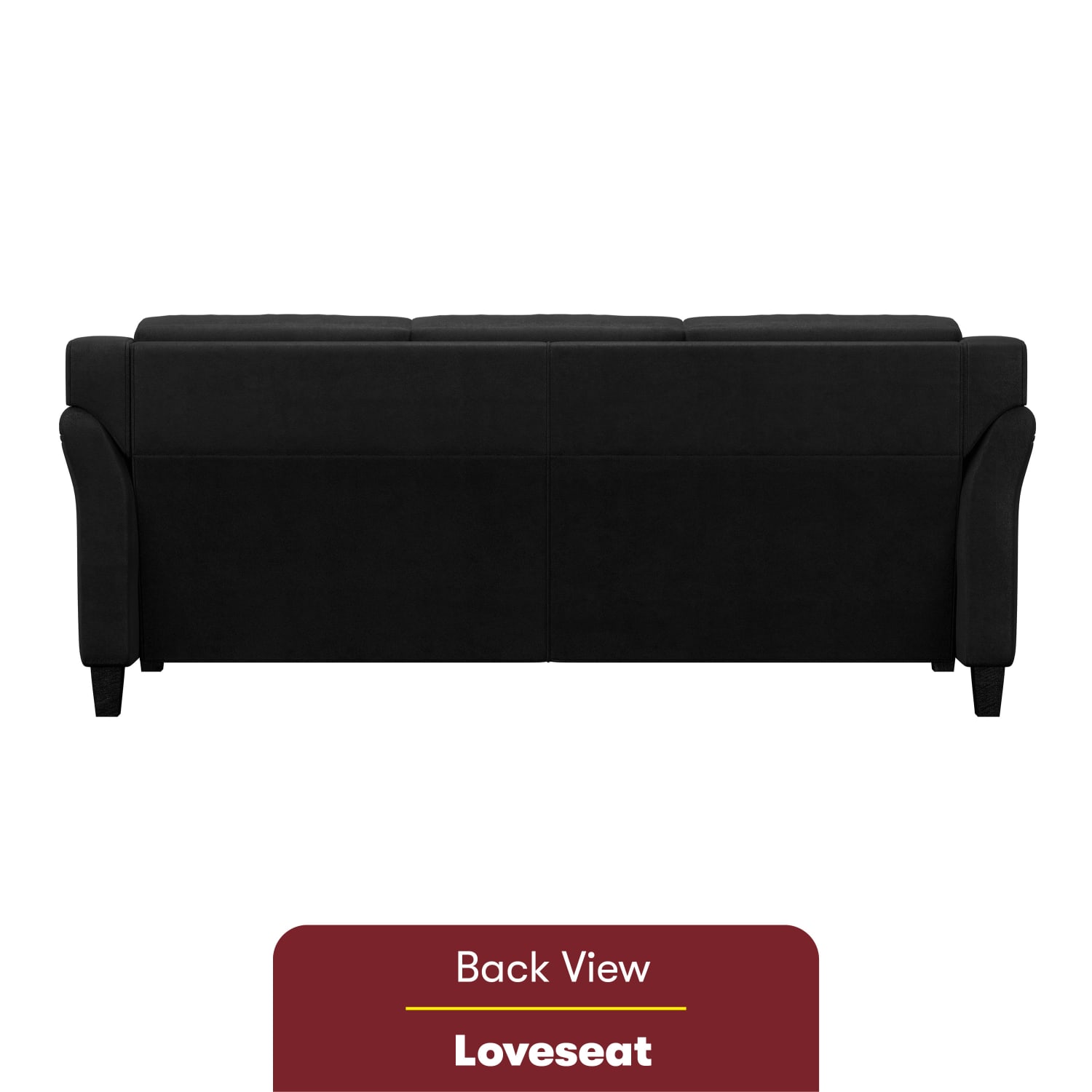 Lifestyle Solutions Hanson Microfiber Sofa, Black - Image 8