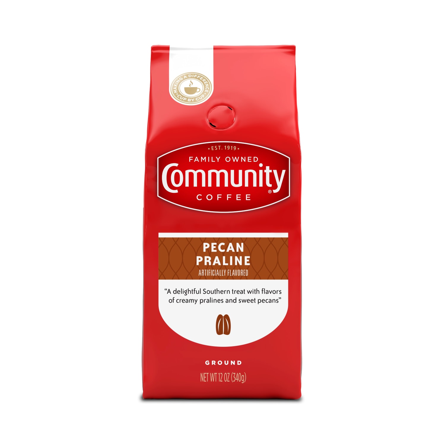 Community Coffee Arabica Ground Coffee, Pecan Praline, 12 Oz Per Bag, Carton Of 6 Bags - Image 3