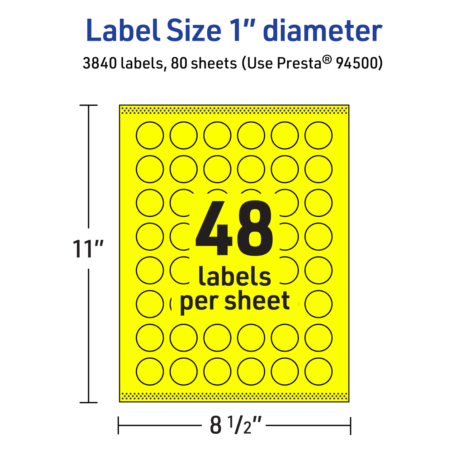 Avery Print-To-The-Edge Labels With Sure Feed Technology, 94500-NYP80, Round, 1in, Matte Neon Yellow, Pack of 3840 - Image 6