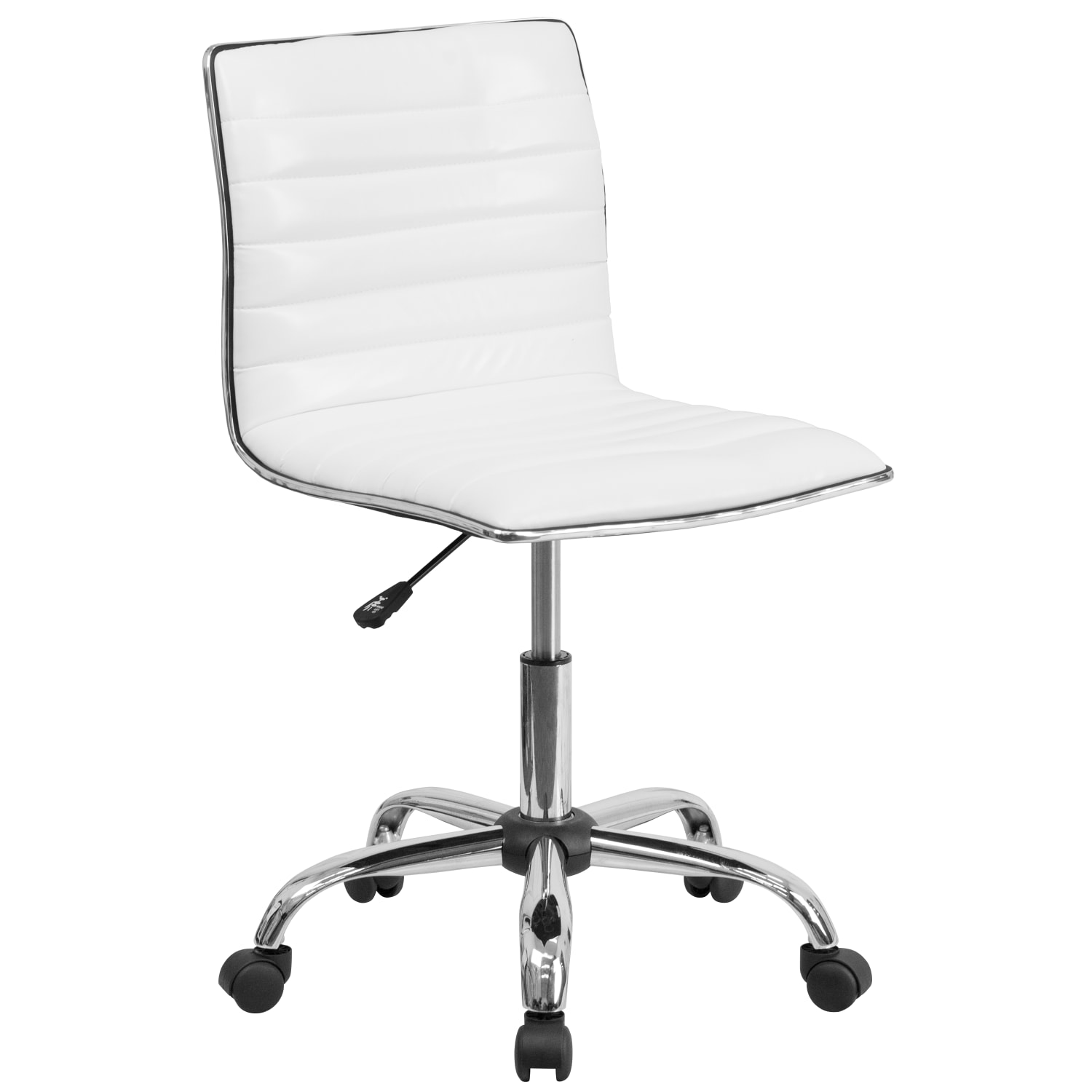 Flash Furniture Vinyl Low Back Swivel Armless Task Chair WhiteGray PopularChairscom