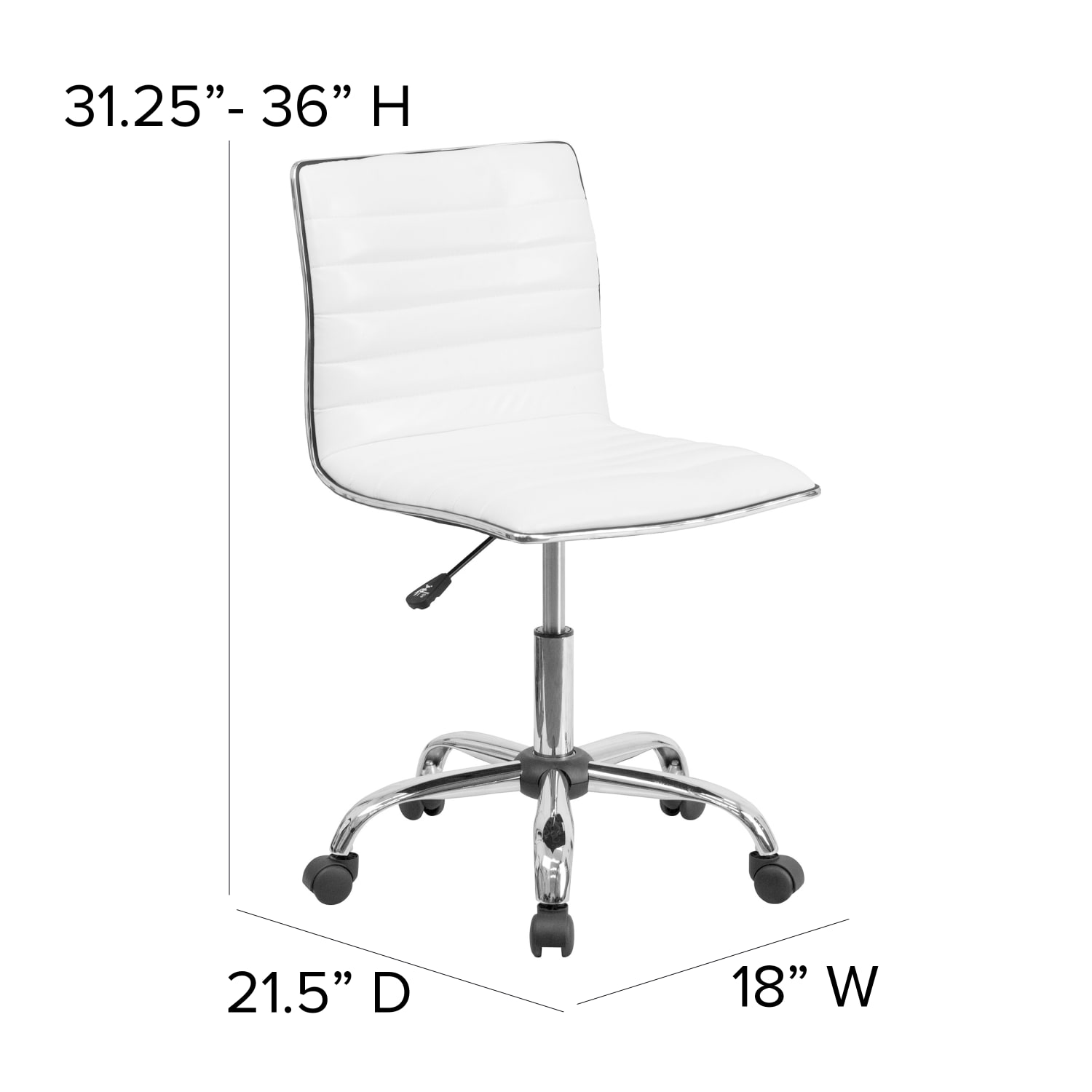 Flash Furniture Vinyl Low Back Swivel Armless Task Chair WhiteGray PopularChairscom