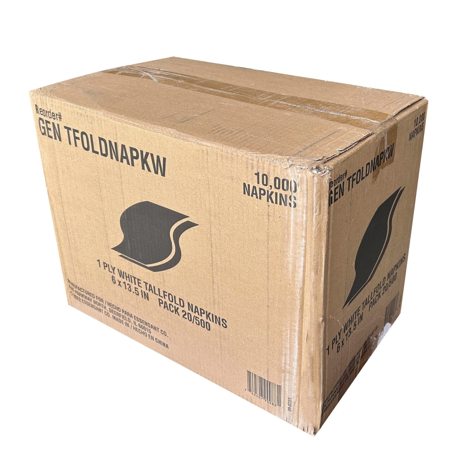 GEN Tall-Fold Napkins, 1-Ply, 5.98 x 11.38, White, 10,000/Carton - Image 3