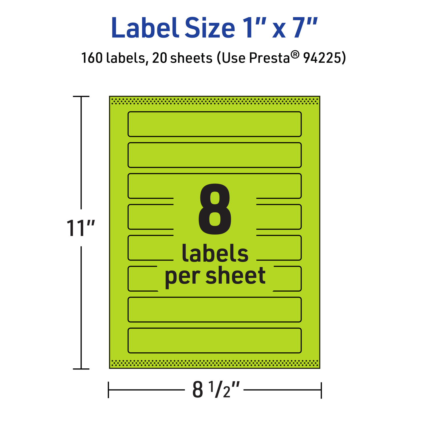 Avery Print-To-The-Edge Labels With Sure Feed Technology, 94225-BGP20, Rectangle, 1in x 7in, Matte Bright Green, Pack of 160 - Image 6