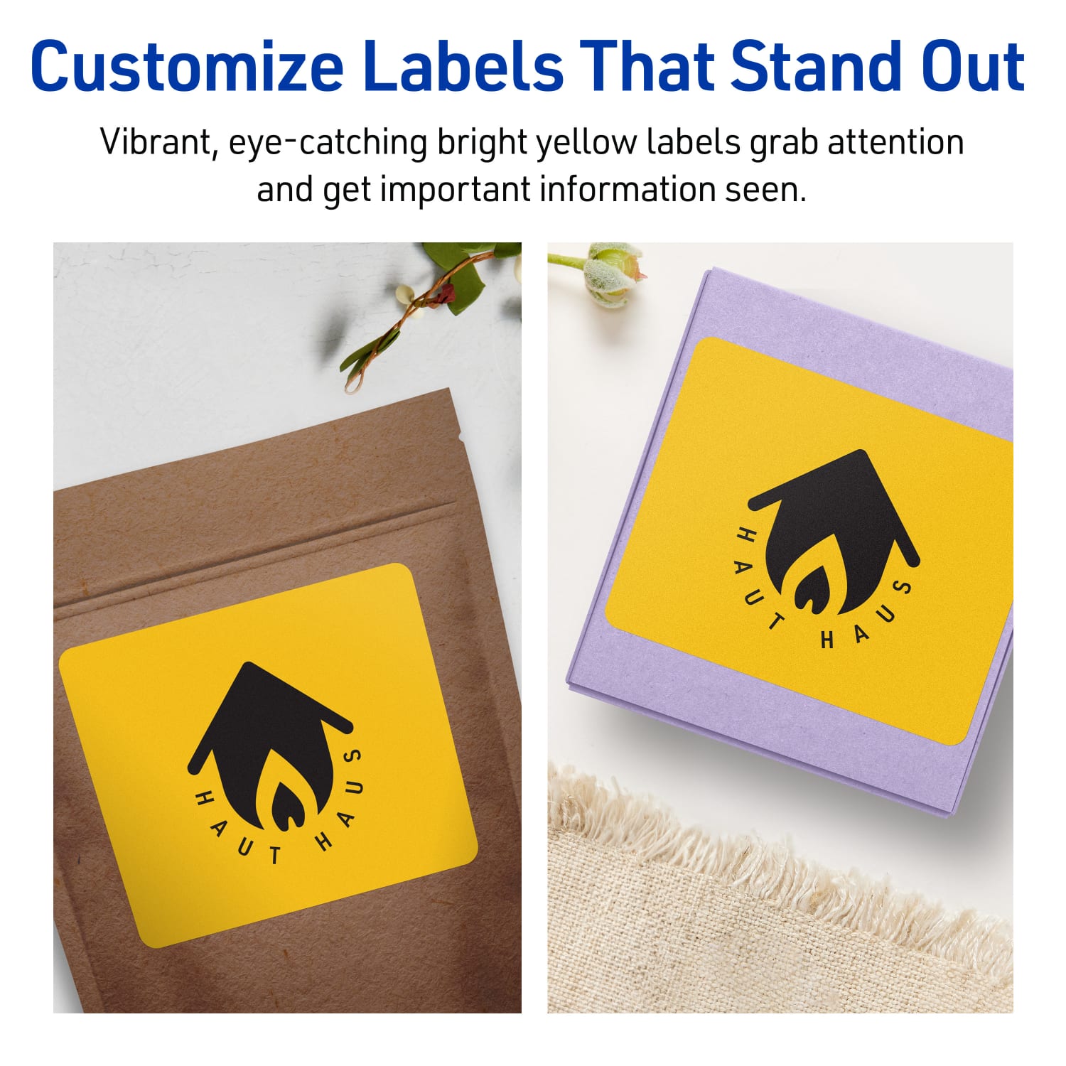 Avery Print-To-The-Edge Labels With Sure Feed Technology And Easy Peel, 94248-BYP40, Rectangle, 3in x 3-3/4in, Matte Bright Yellow, Pack of 240 - Image 4
