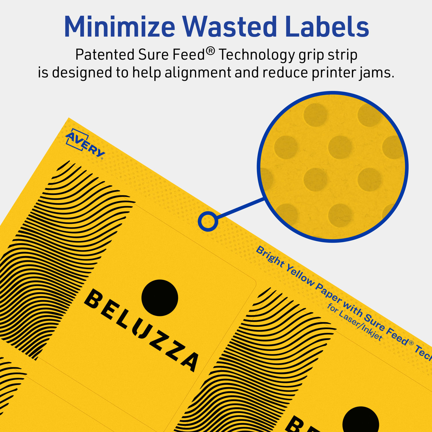 Avery Print-To-The-Edge Labels With Sure Feed Technology And Easy Peel, 94248-BYP40, Rectangle, 3in x 3-3/4in, Matte Bright Yellow, Pack of 240 - Image 5