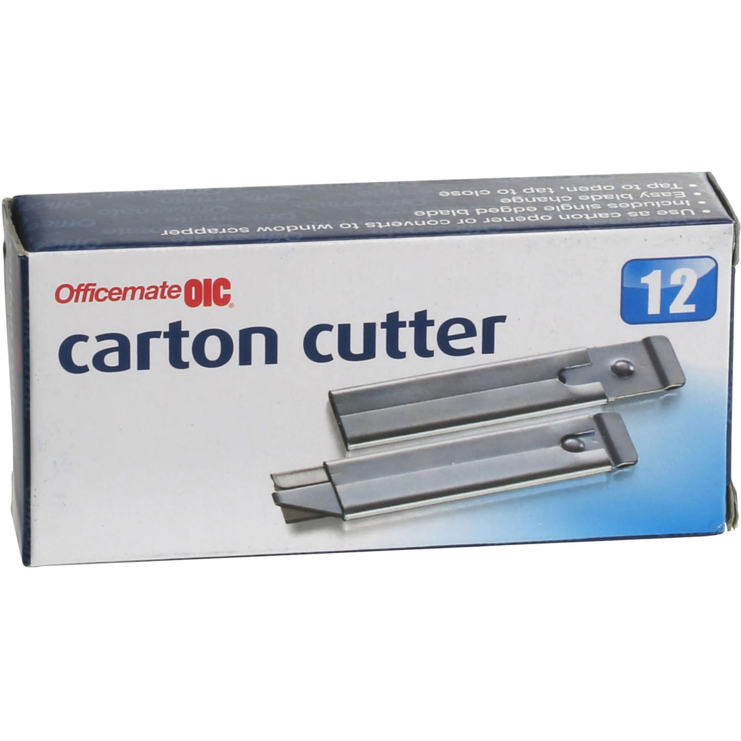 OIC Single-Sided Razor Blade Carton Cutters, Silver, Pack Of 12 - Image 5