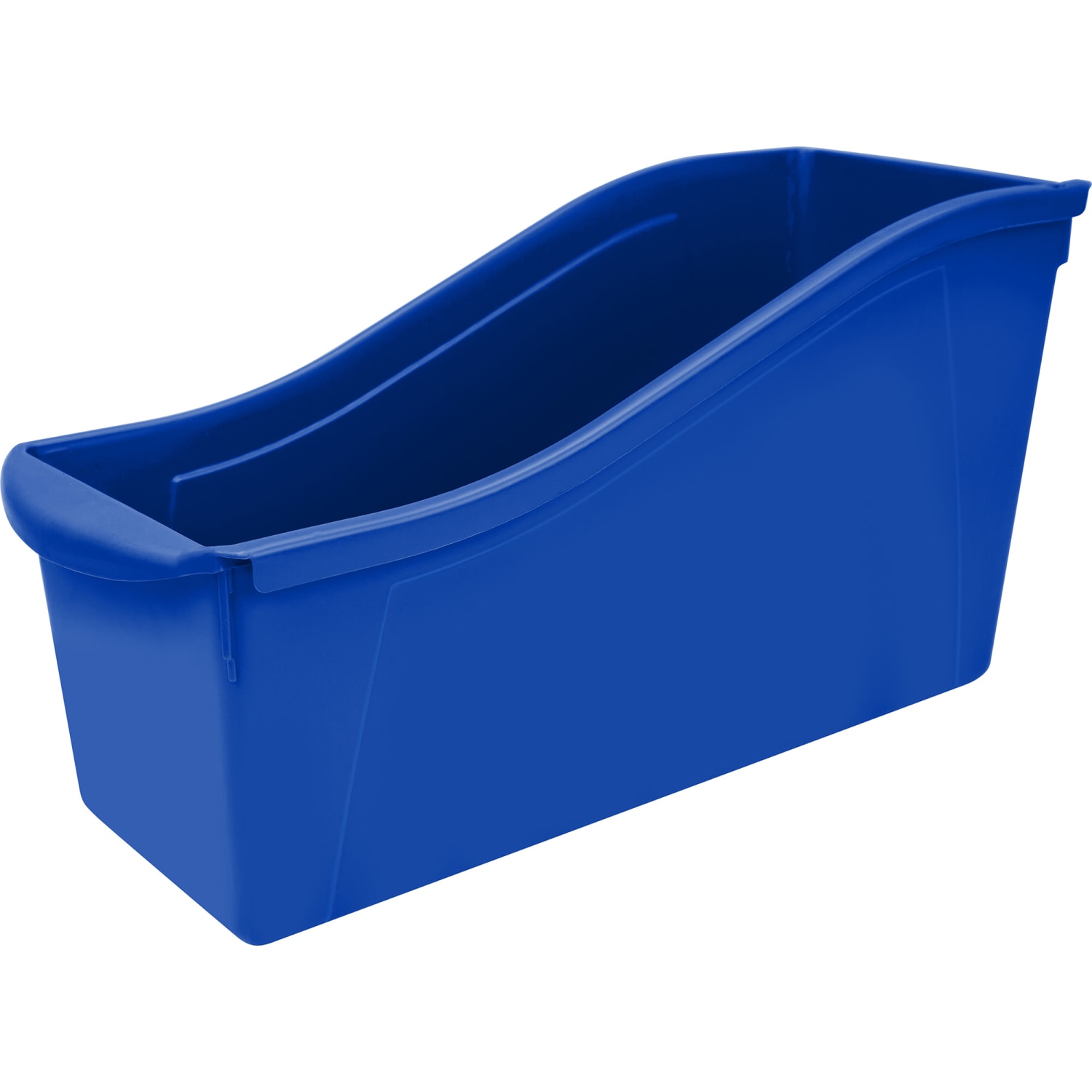 Storex Large Book Bins, 12inH x 5-1/4inW x 7inD, Blue, Pack Of 6 Bins - Image 3
