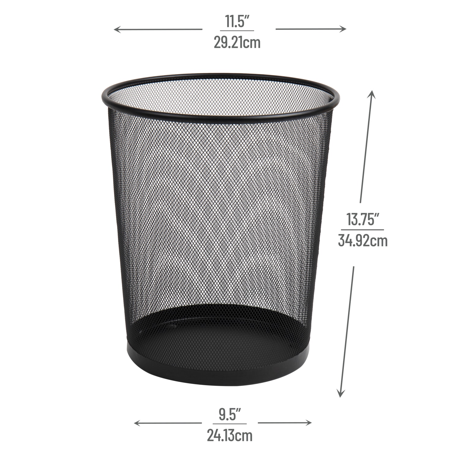 Mind Reader Metal Mesh Trash Cans, 4.4 Gallon, 13-3/4inH x 11-1/2inW x 11-1/2inD, Black, Pack Of 2 Cans - Image 4