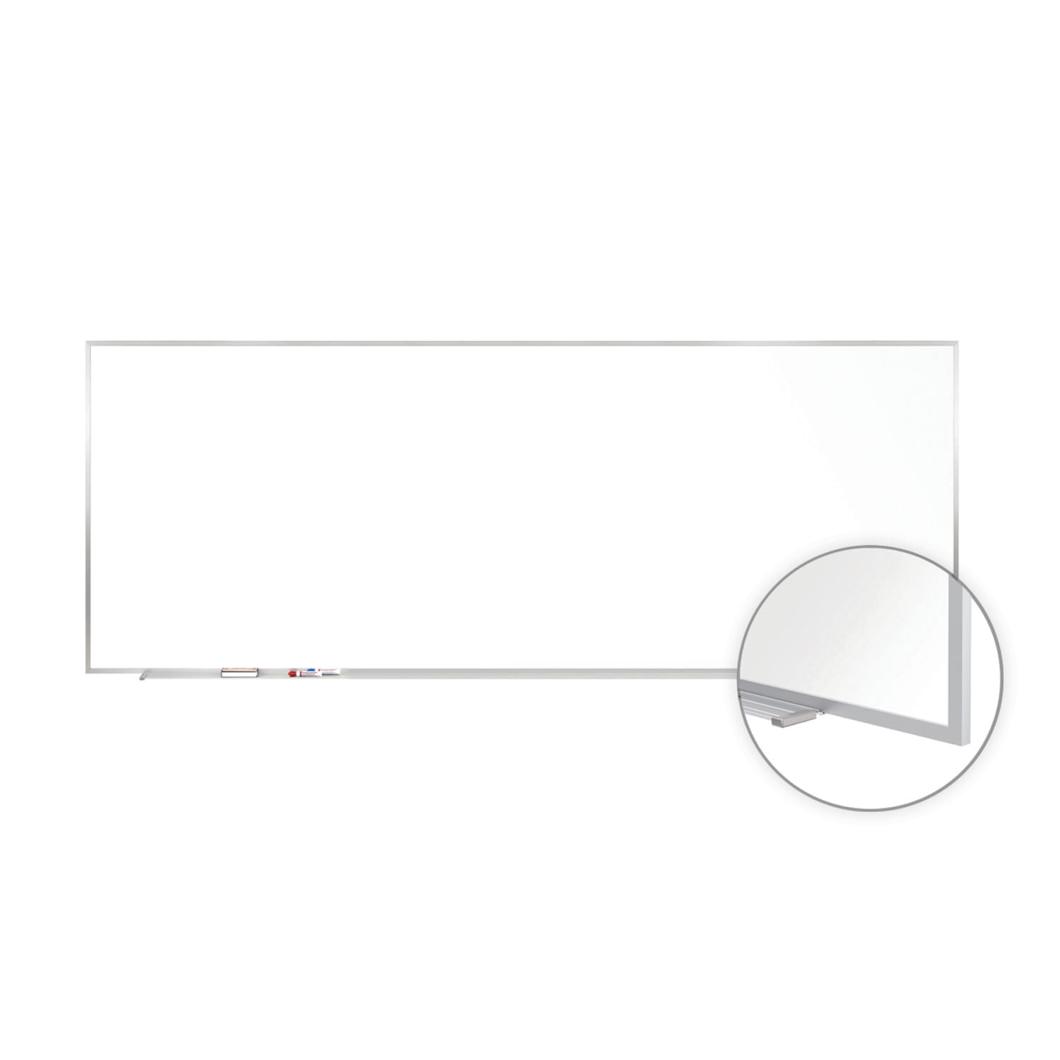 Ghent M1 Porcelain Magnetic Whiteboard, 48-1/2in x 87-15/16in, White, Satin Aluminum Frame - Image 3
