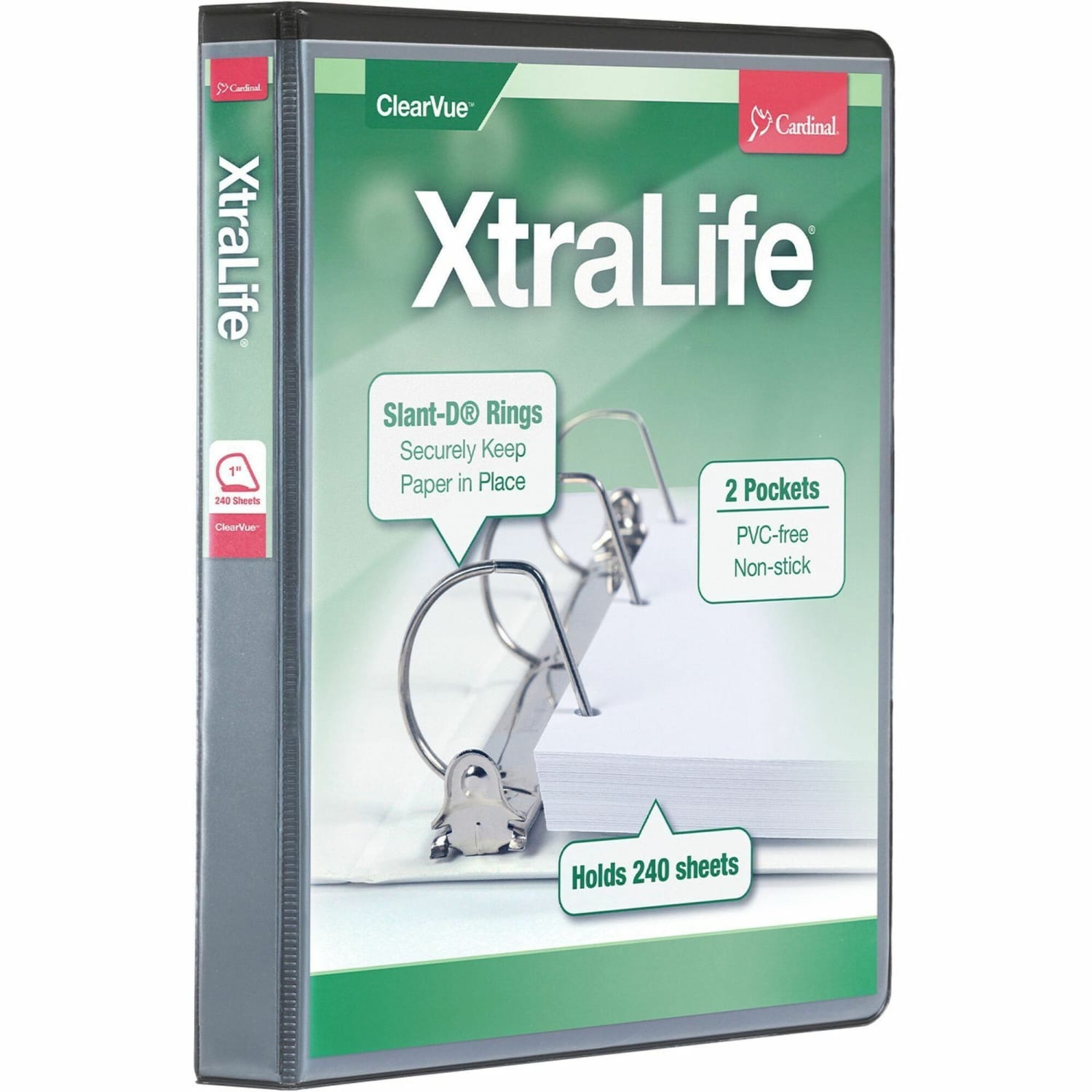 Cardinal XtraLife Locking Slant-D Ring 3-Ring Binder, 1in D-Rings, Black - Image 5