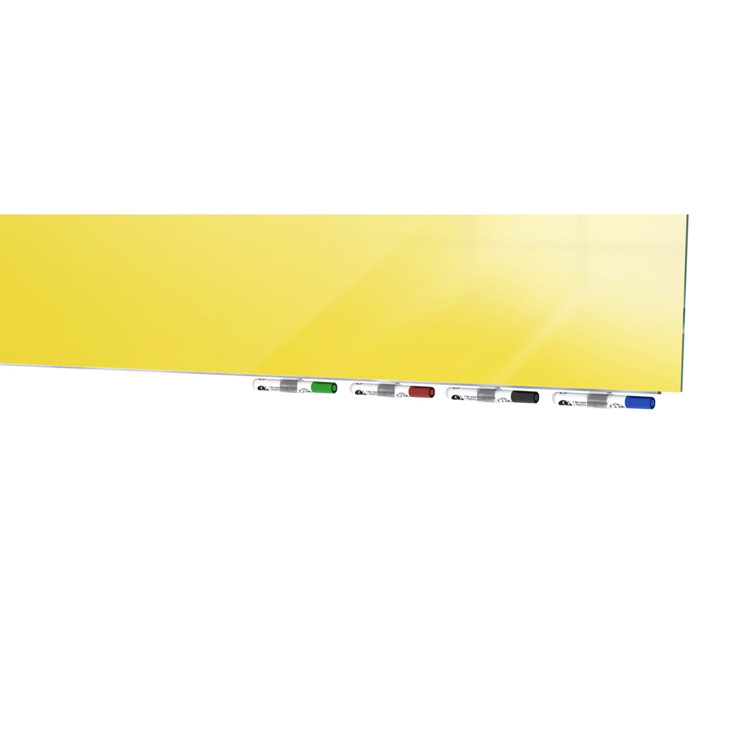 Ghent Aria Low Profile Magnetic Dry-Erase Whiteboard, Glass, 48in x 72in, Yellow - Image 4