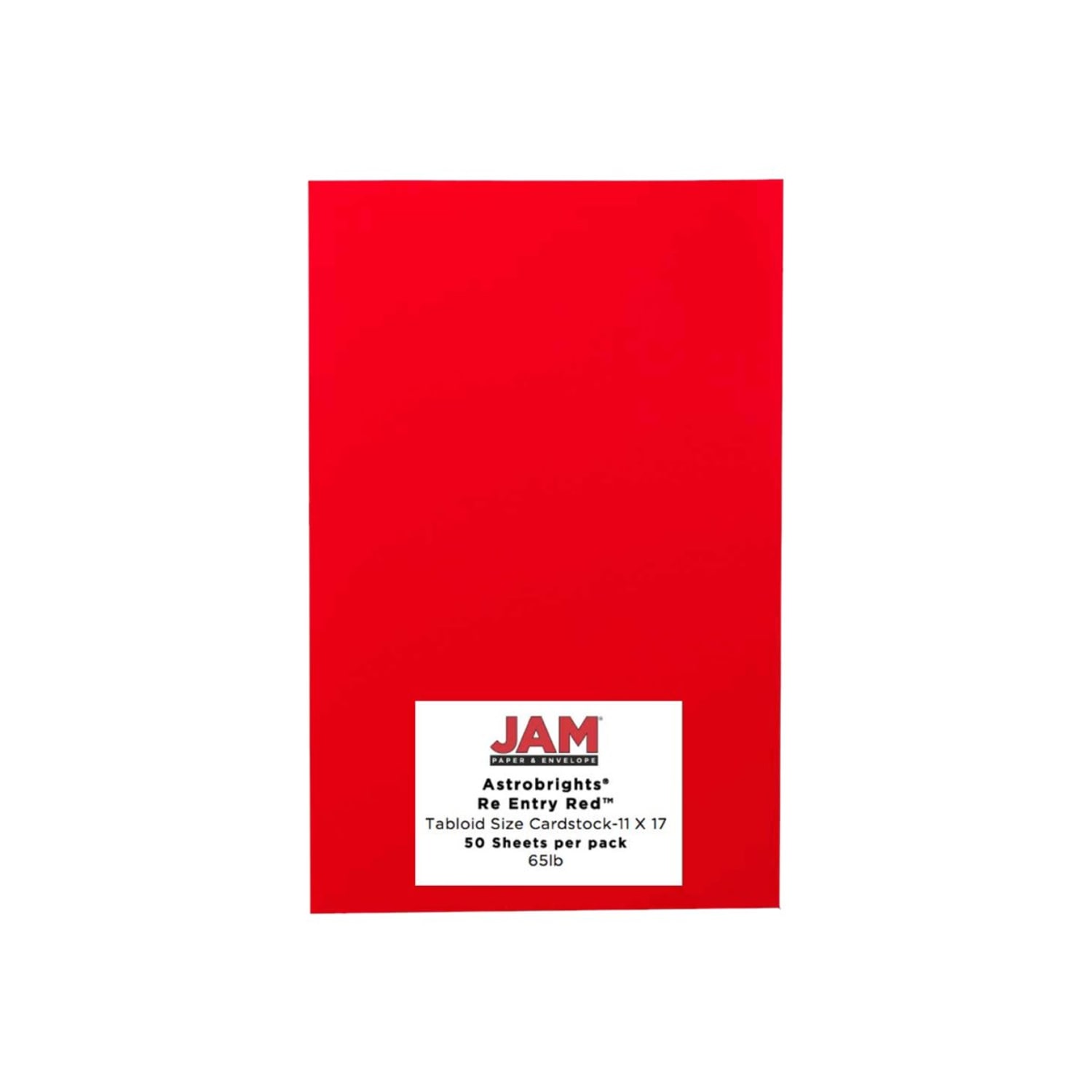 JAM Paper Card Stock, Re-Entry Red, Ledger (11in x 17in), 65 Lb, 30% Recycled, Pack Of 50 - Image 5