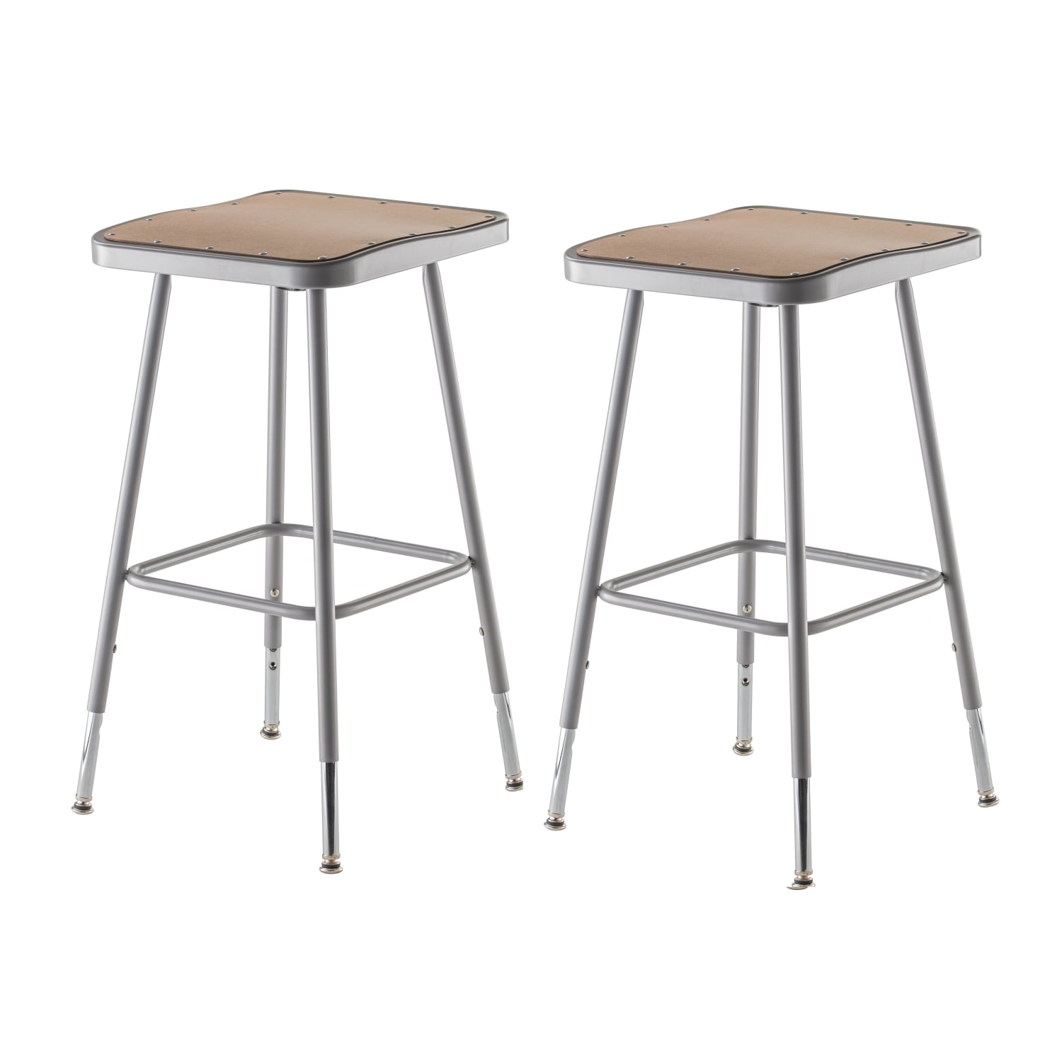 National Public Seating Hardboard Adjustable Height Task Stools 25inH 33inH GrayBrown Pack Of 2 Stools PopularChairscom