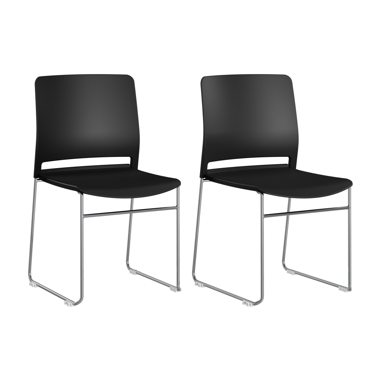 Bush Business Furniture Envision Plasstic Stackable Guest Chairs - Set of 2, Black, Standard Delivery - Image 3