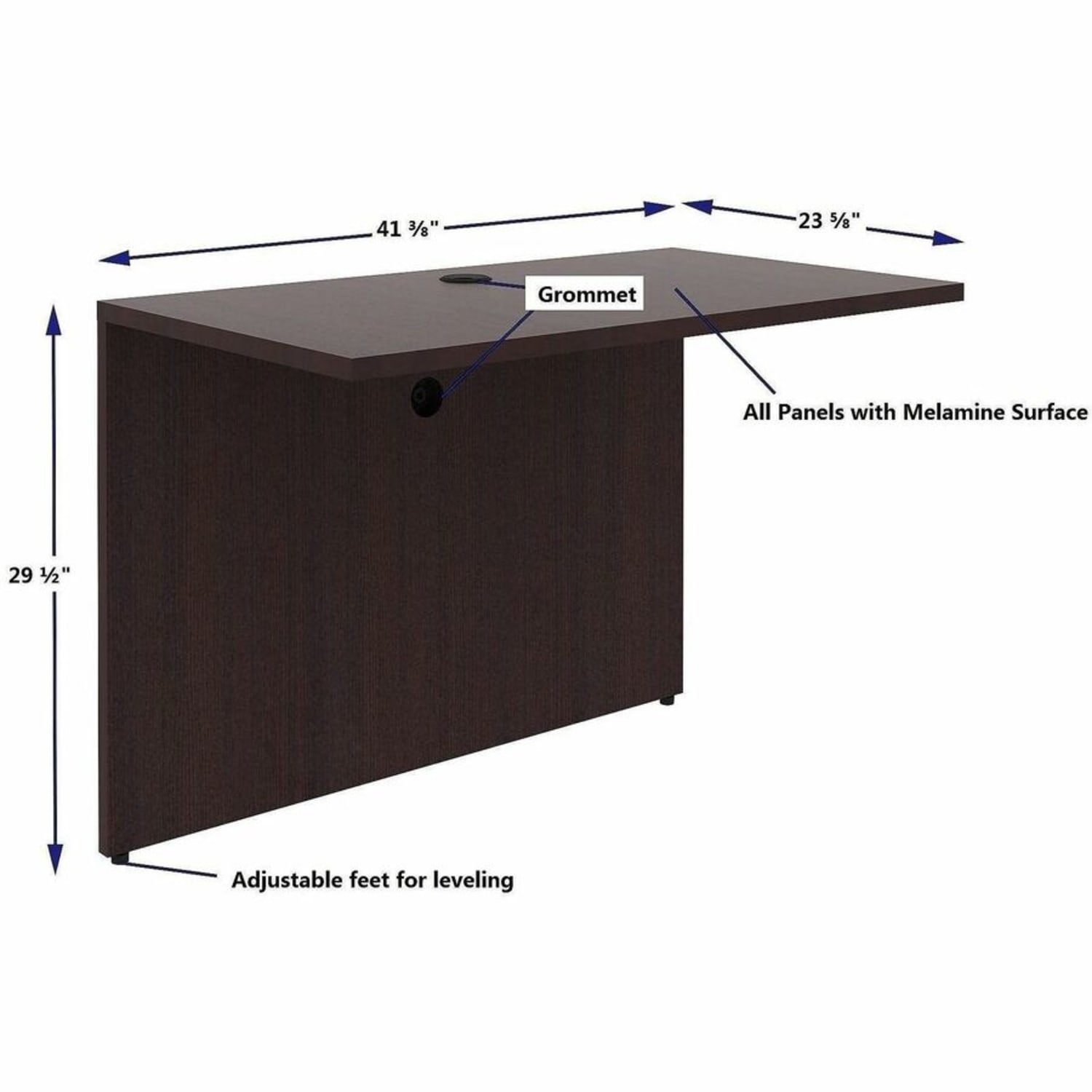 Lorell Bridge - 41.38in Width x 23.63in Depth x 29.50in Height - Espresso - 1 Each - Image 6