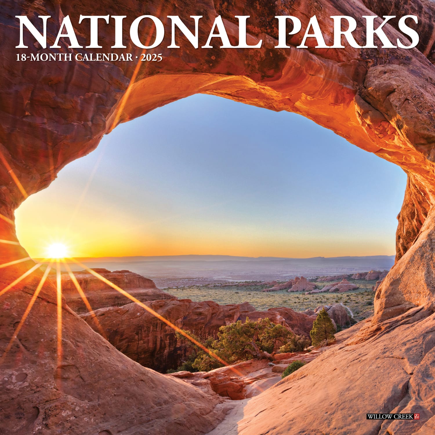 2025 Willow Creek Press Mini Wall Calendar, 7in x 7in, National Parks, January 2025 To December 2025, 45879