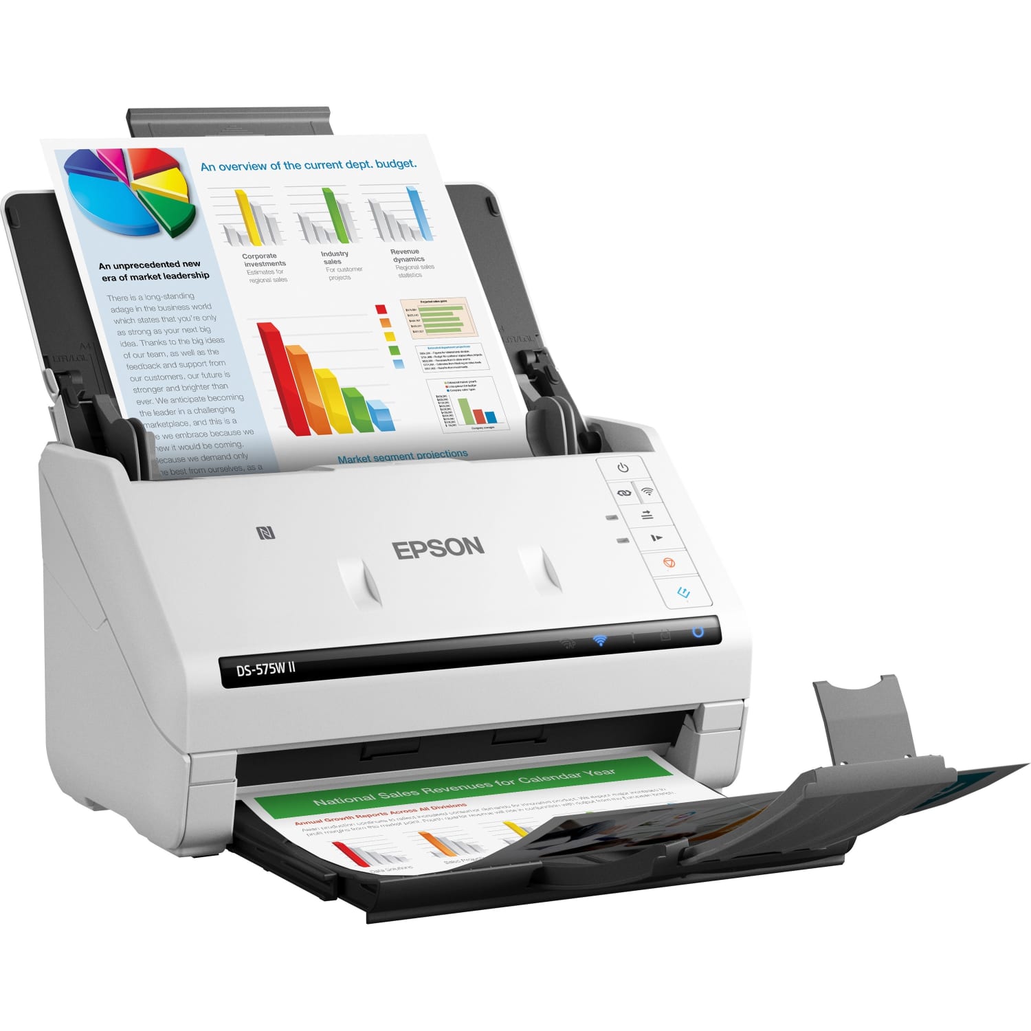 Epson DS-575W II Sheetfed Scanner - 600 x 600 dpi Optical - 30-bit Color - 24-bit Grayscale - 35 ppm (Mono) - 35 ppm (Color) - Duplex Scanning - USB - Image 4