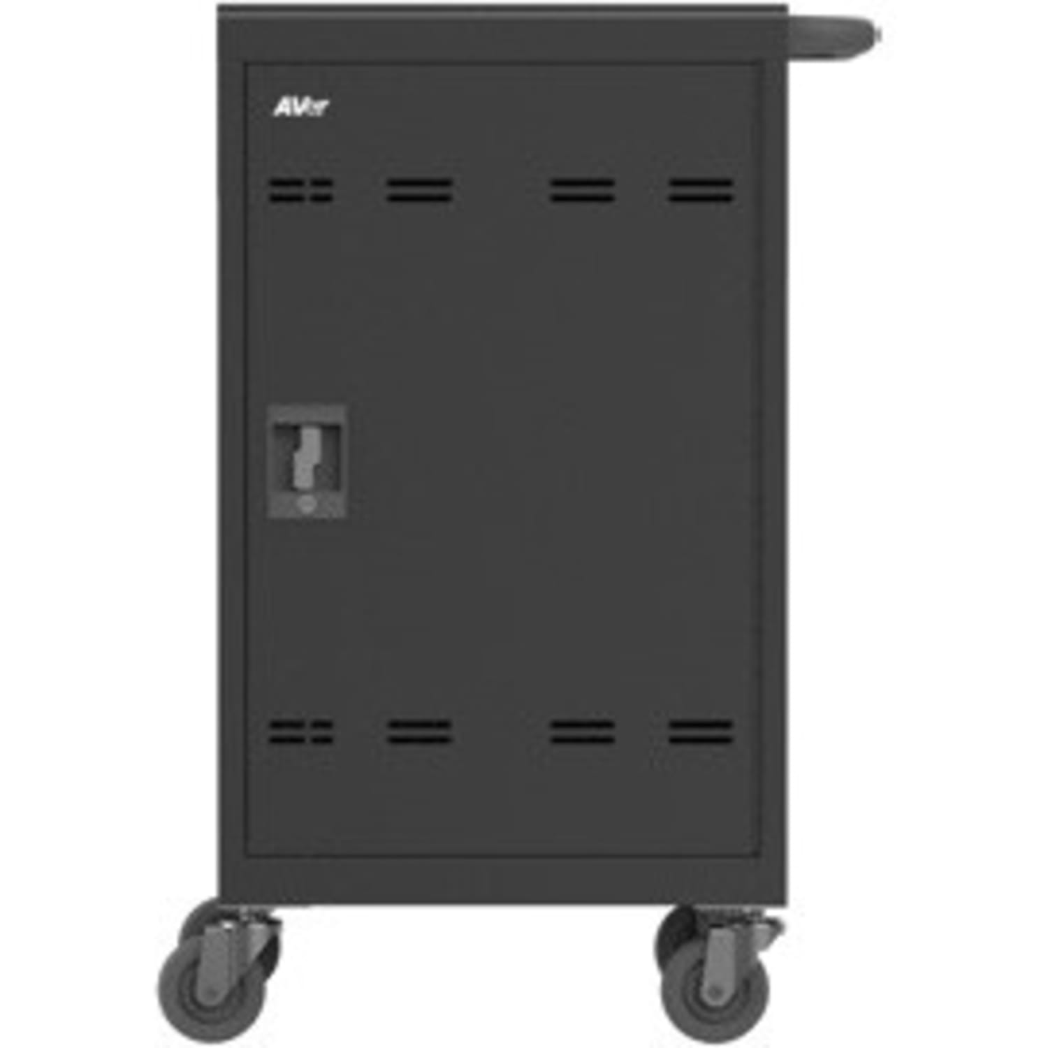 AVer AVerCharge B30 30 Device Charging Cart - Metal - 24.60in Width x 21.30in Depth x 38.10in Height - Black - For 30 Devices - Image 3