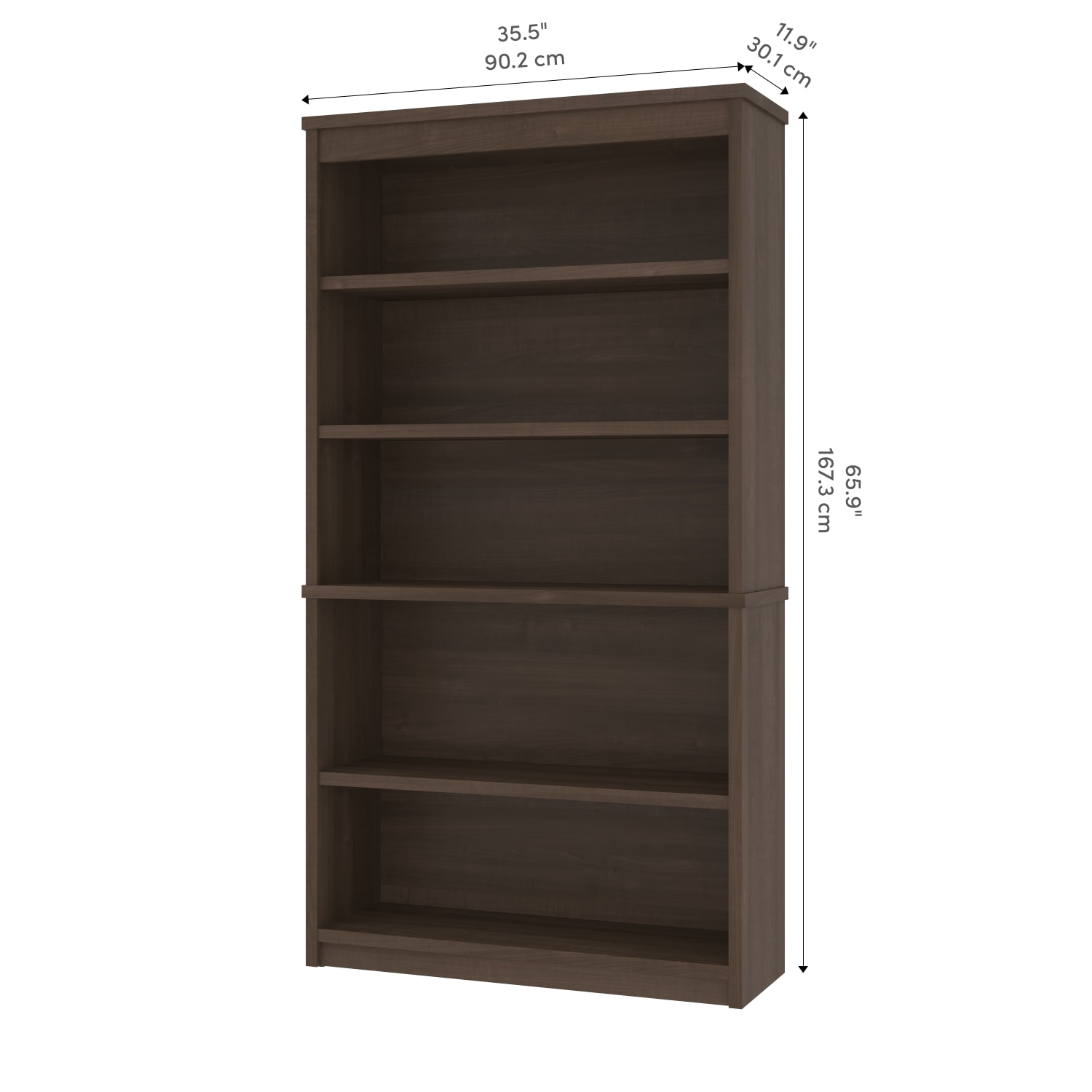 Bestar Logan U-Shaped Desk With Hutch, Lateral File Cabinet And Bookcase, Antigua - Image 6