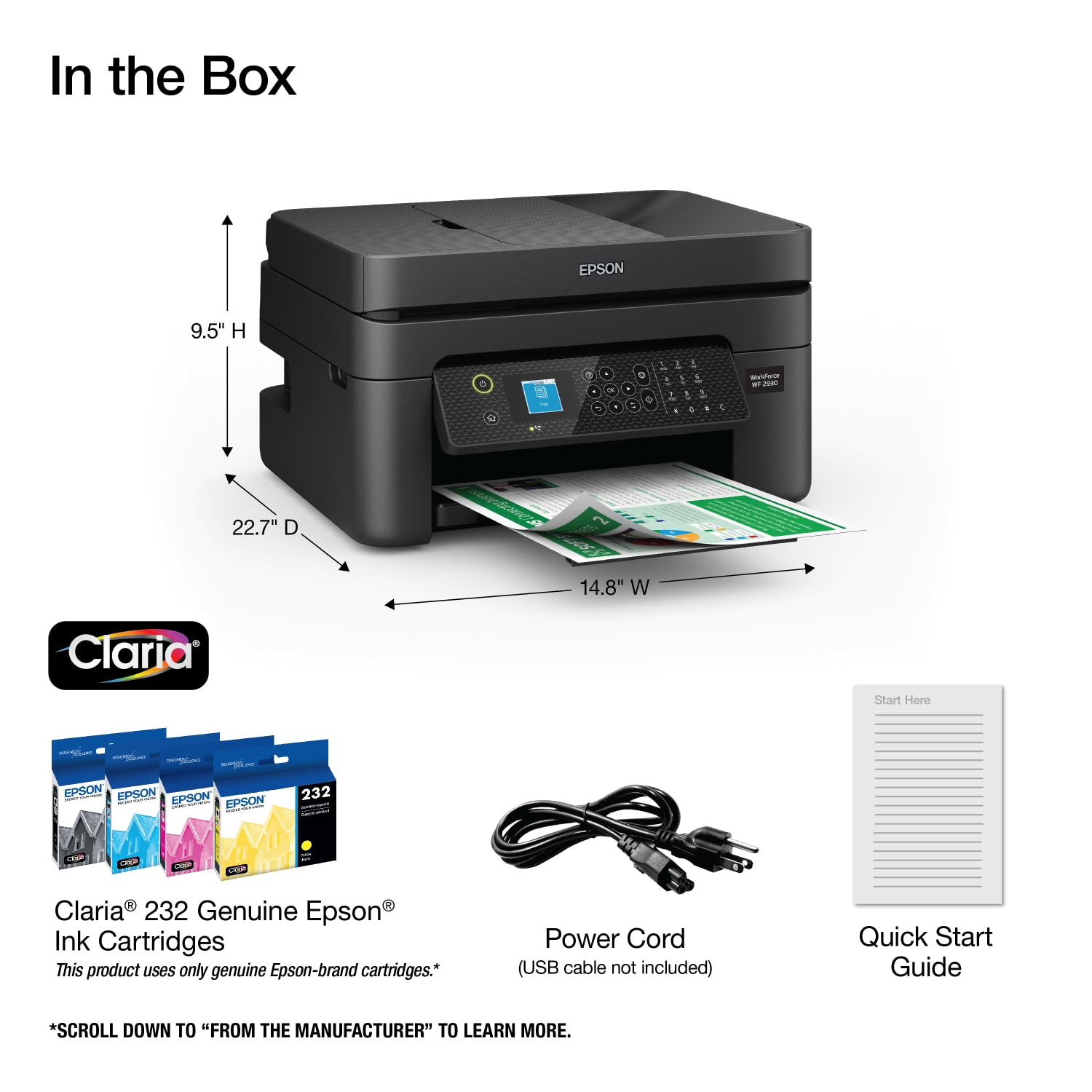 Epson WorkForce WF-2930 All-In-One Color Inkjet Printer - Image 6