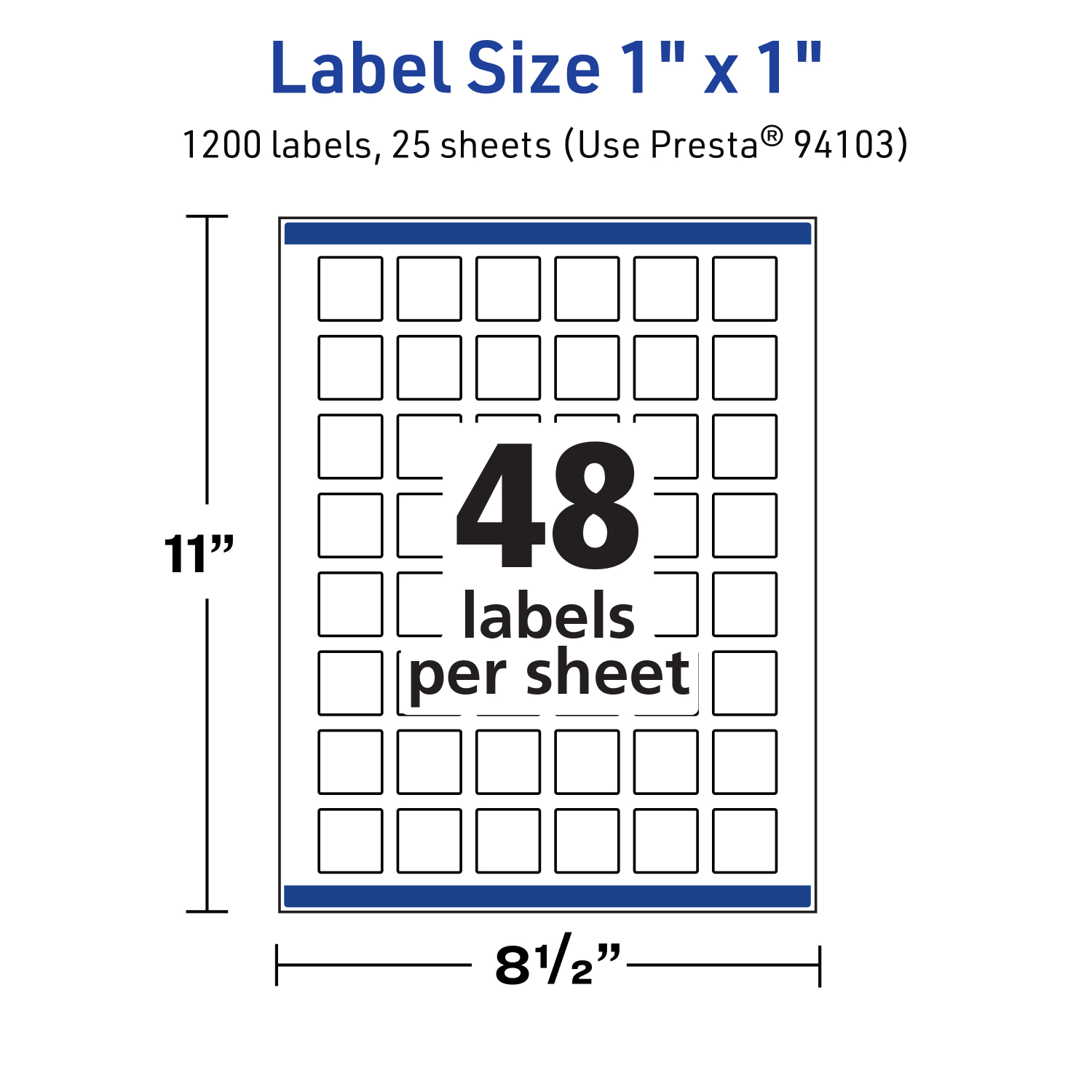 Avery Print-To-The-Edge TrueBlock Labels With Sure Feed, 94103-TWMP25, Square, 1in x 1in, Matte White, Pack Of 1200 - Image 6