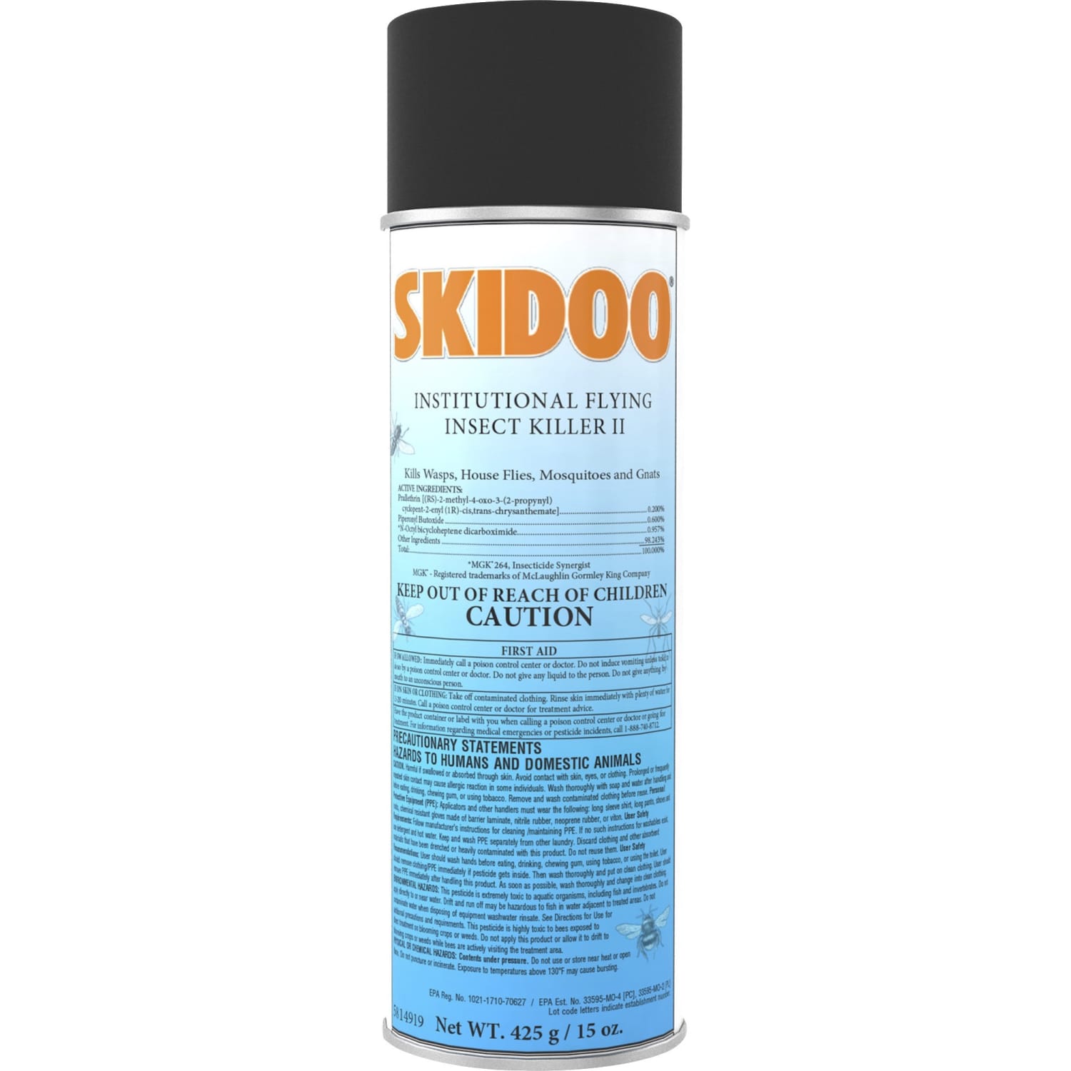 Skidoo Industrial Insect Killer II - Spray - Kills Wasp, Housefly, Mosquitoes, Gnats - 15 fl oz - White - 6 / Carton - Image 3