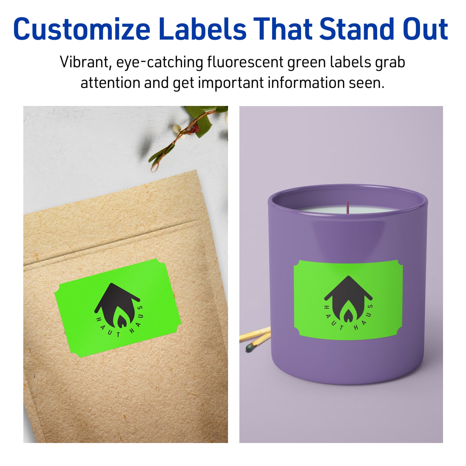 Avery Print-To-The-Edge Labels With Sure Feed Technology, 94267-NGP40, Rectangle Scalloped, 2in x 3in, Matte Neon Green, Pack of 320 - Image 4