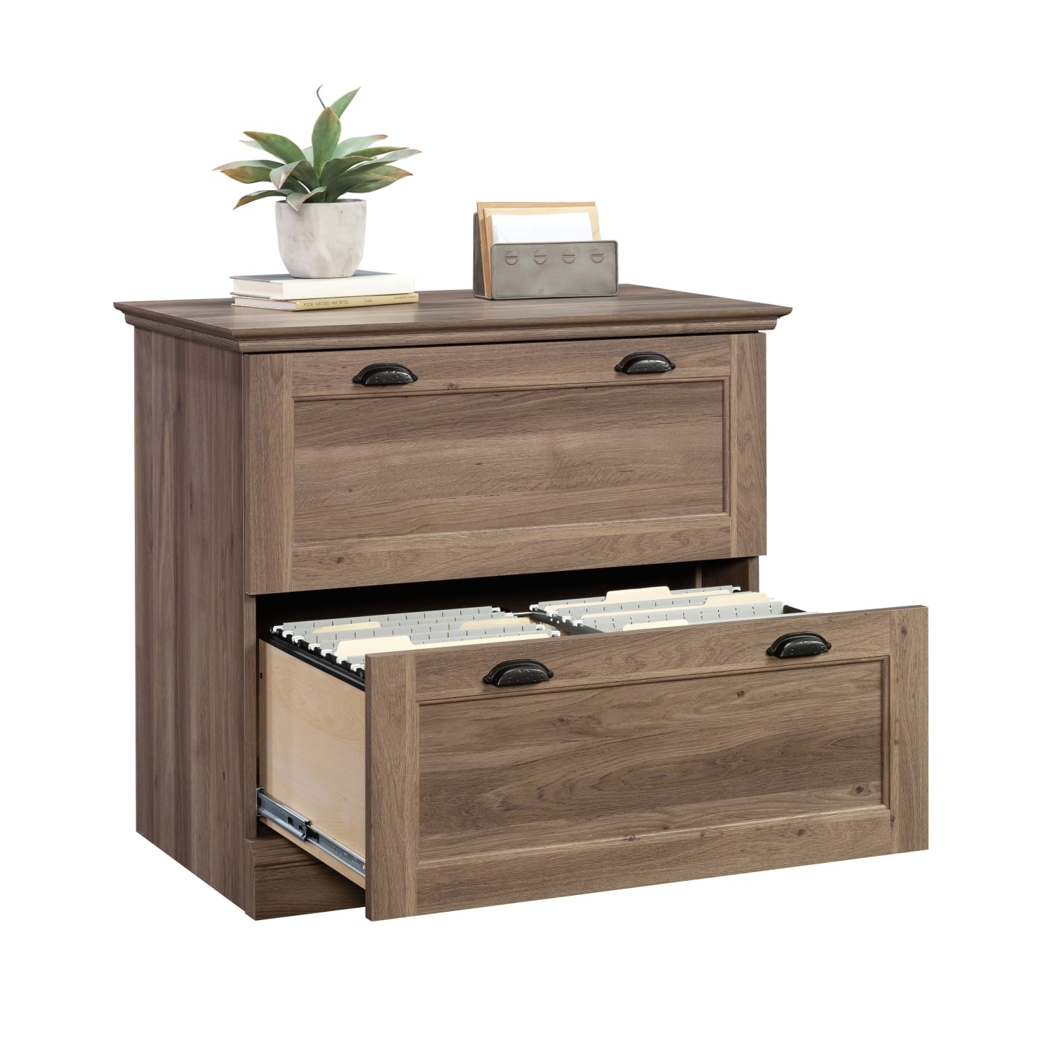 Sauder Barrister Lane 32-3/8inW x 19-1/2inD Lateral 2-Drawer File Cabinet, Salt Oak - Image 3