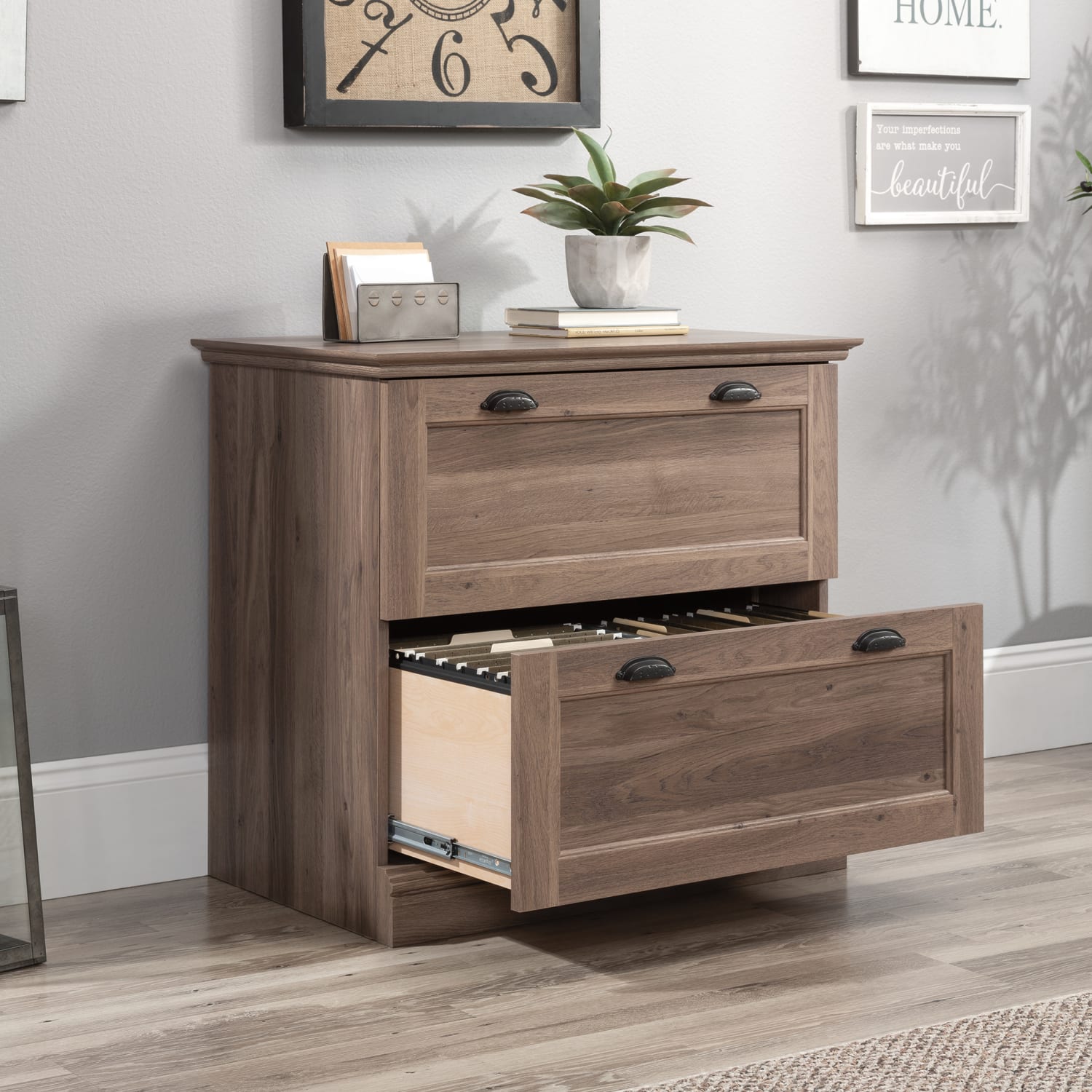 Sauder Barrister Lane 32-3/8inW x 19-1/2inD Lateral 2-Drawer File Cabinet, Salt Oak - Image 5
