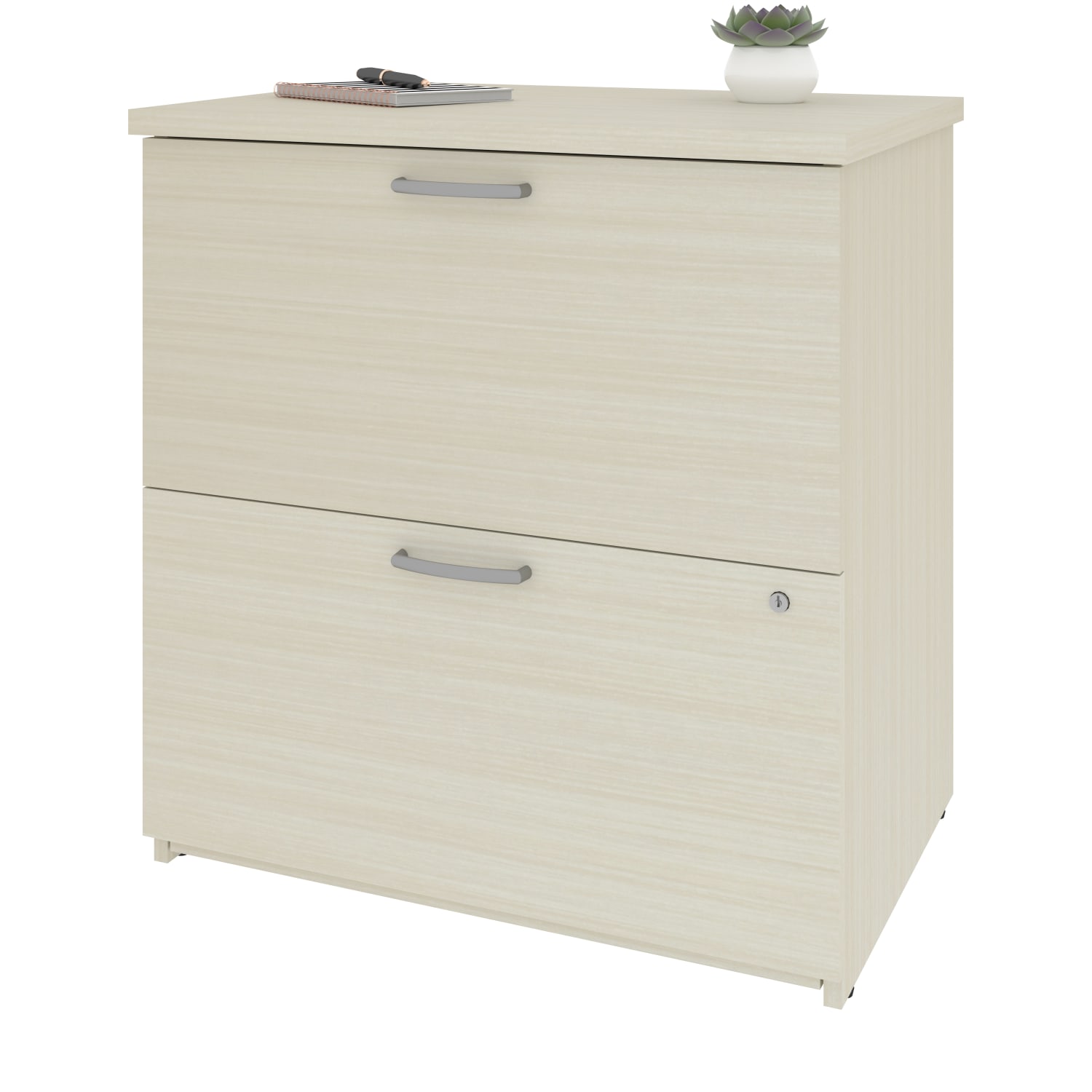 Bestar Universel 28-5/16inW x 19-5/8inD Lateral 2-Drawer File Cabinet, White Chocolate - Image 3