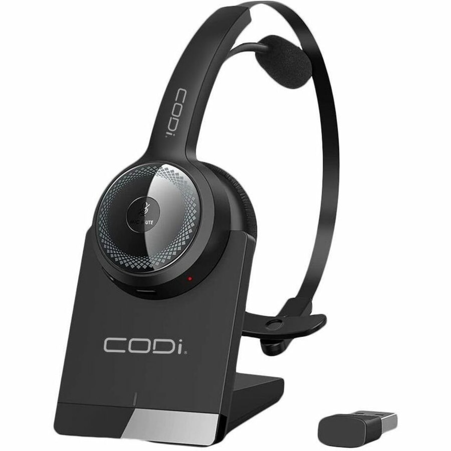 CODi CLARO Wireless Headset with Integrated AI ENC Microphone - Mono - Wireless - Bluetooth - 32.8 ft - Over-the-head - Binaural - Noise Canceling - Image 3