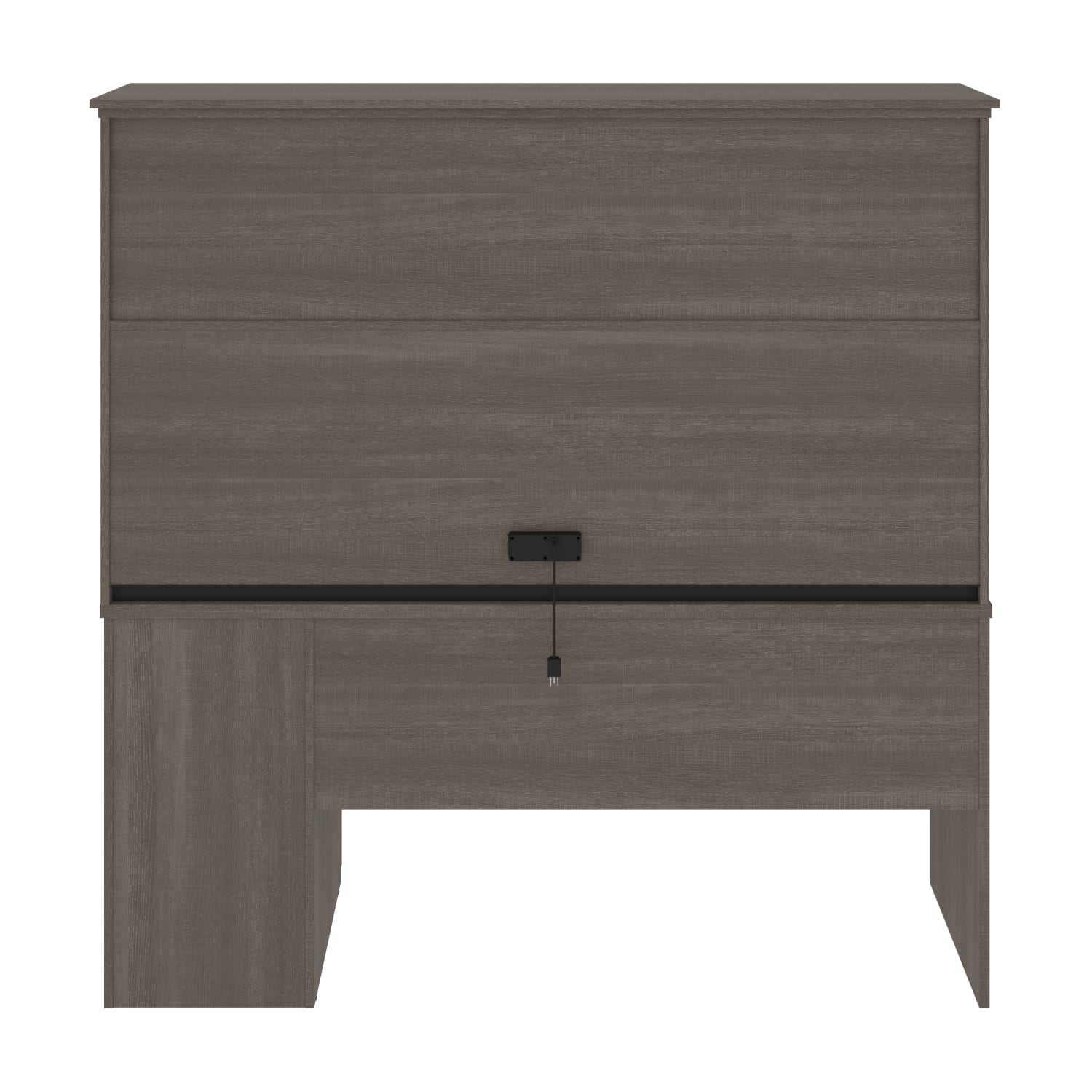 Bestar Logan 66inW U- Or L-Shaped Executive Corner Desk With Pedestal And Hutch, Bark Gray - Image 6