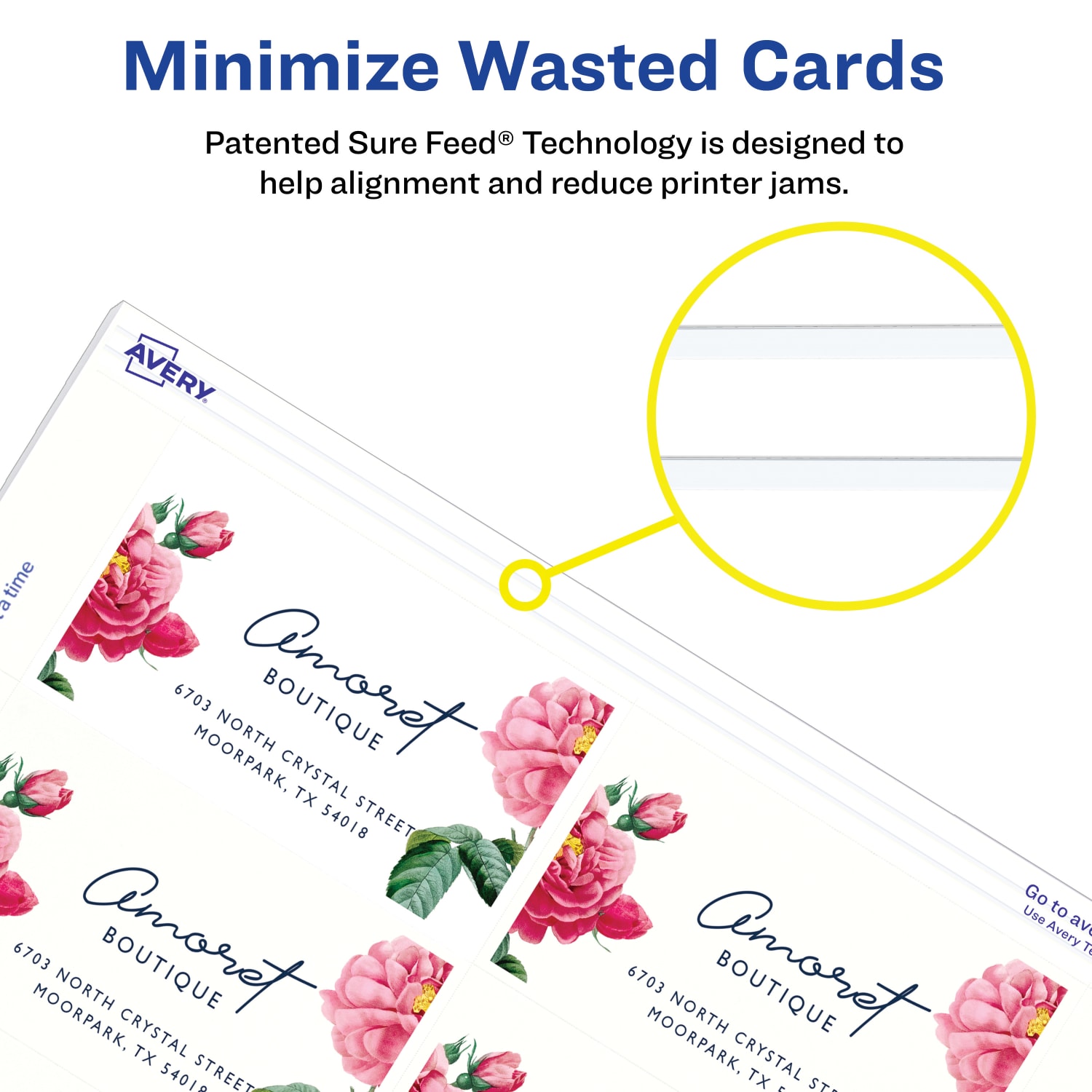 Avery Clean Edge Printable Business Cards With Sure Feed Technology For Inkjet Printers, 2in x 3.5in, White, 400 Blank Cards - Image 6