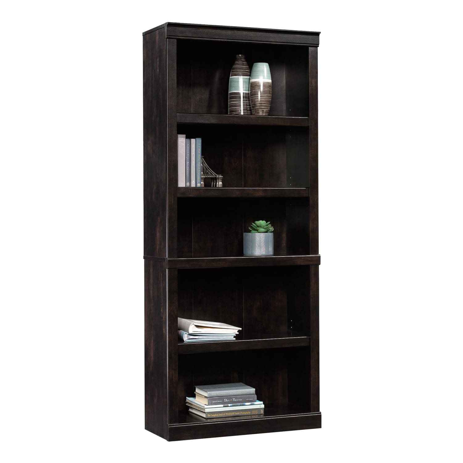 Realspace 72inH 5-Shelf Bookcase, Peppered Black - Image 3