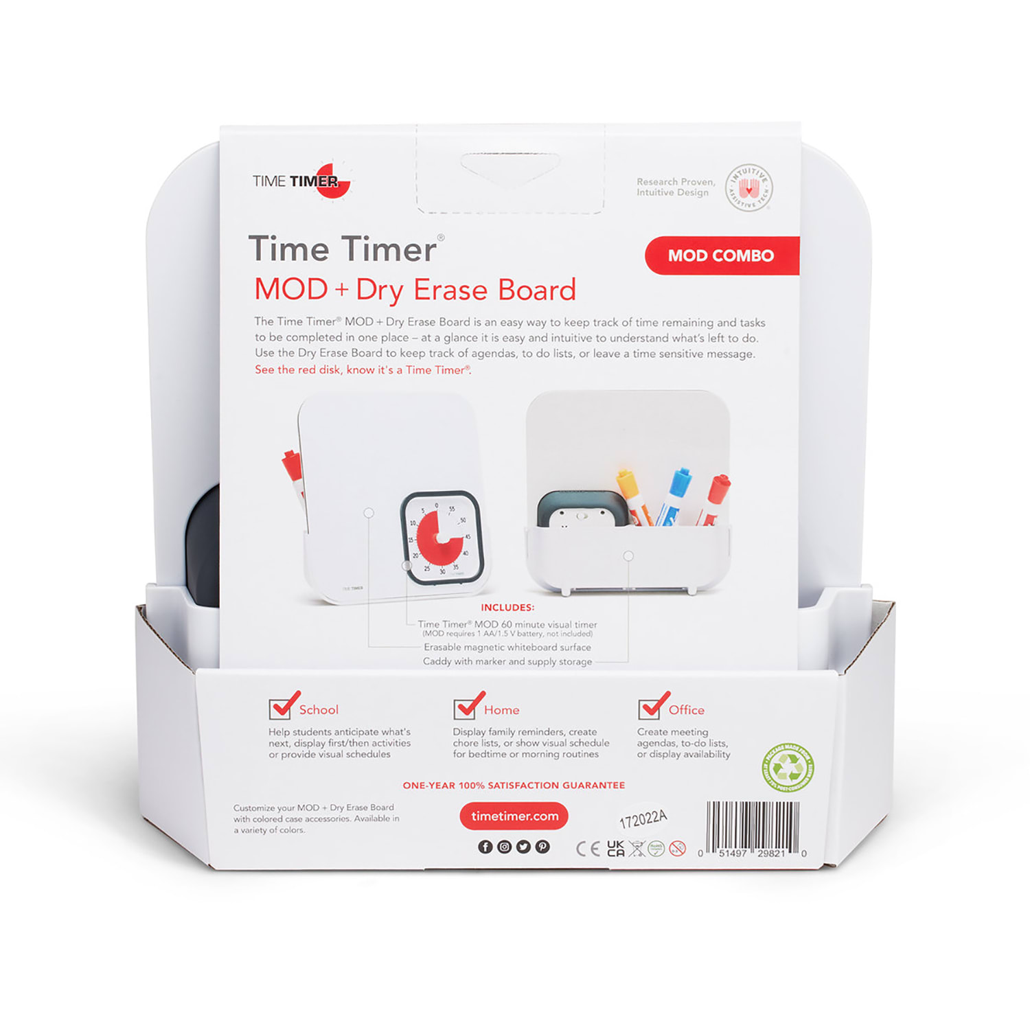 Time Timer MOD Timer and Magnetic Dry-Erase Board Set, Charcoal Gray/White - Image 3