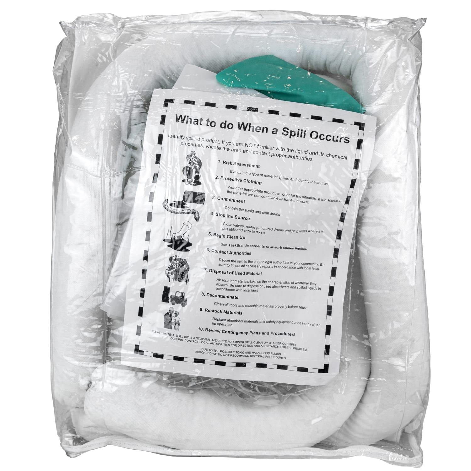 Hospeco TaskBrand Oil Only Spill Response Kit, 5 Gallon, White - Image 4