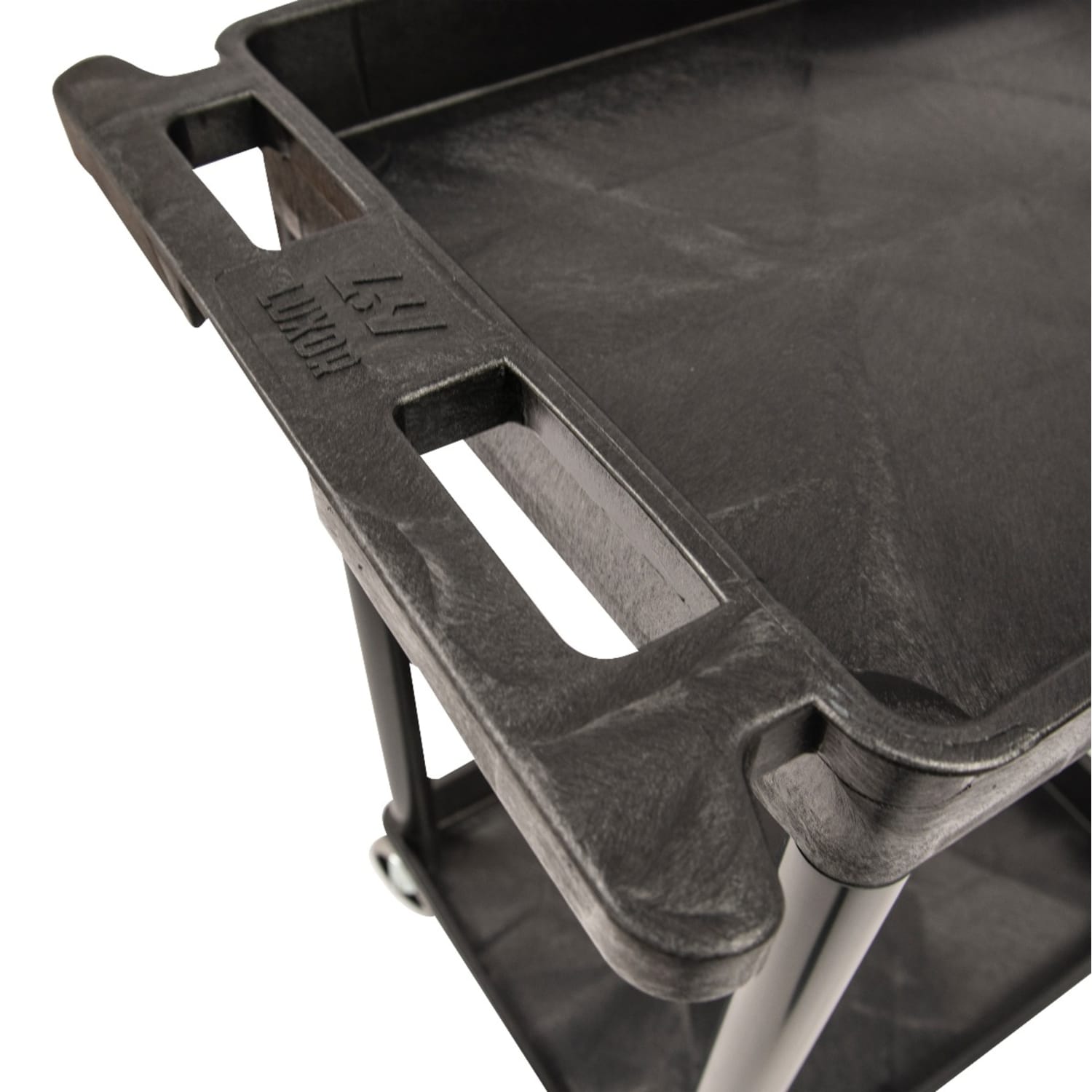 Luxor Plastic Tub Cart, 36 1/4inH x 24inW x 18inD, Black - Image 6