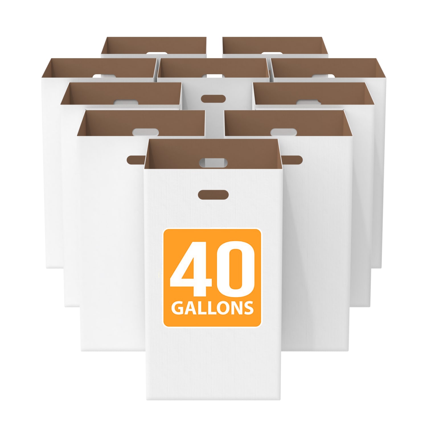 Gritt Commercial 40-Gallon Corrugated Cardboard Trash/Recycling Waste Containers, White, Pack Of 10 Containers - Image 6