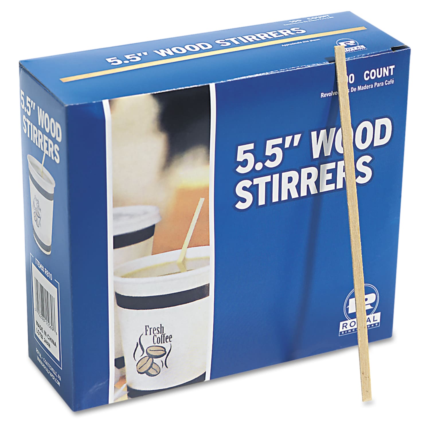 Royal Paper Wood Coffee Stir Sticks, 5 1/2in, Box Of 100 - Image 6