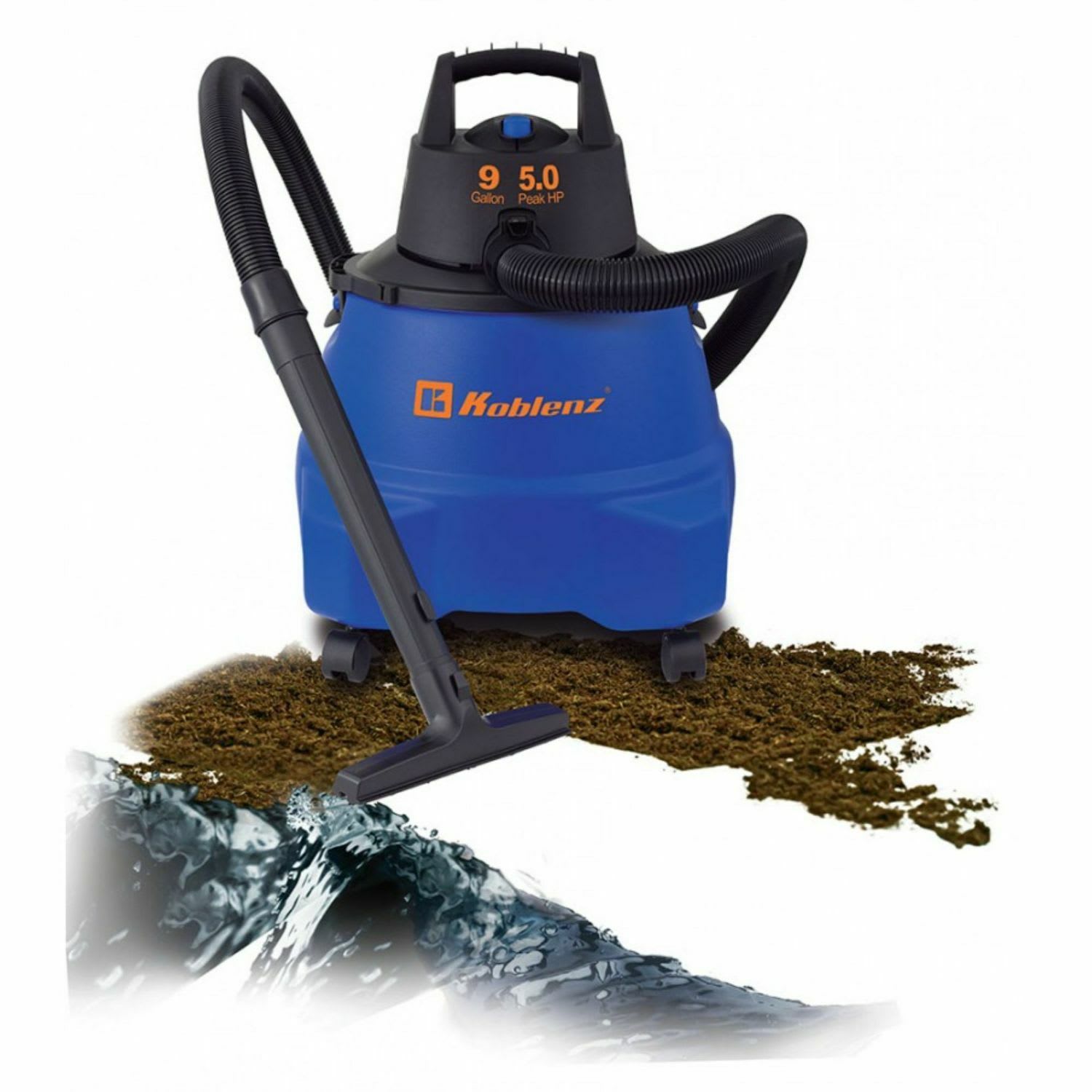 Koblenz 9-Gallon Wet/Dry Vacuum, Blue/Black - Image 3