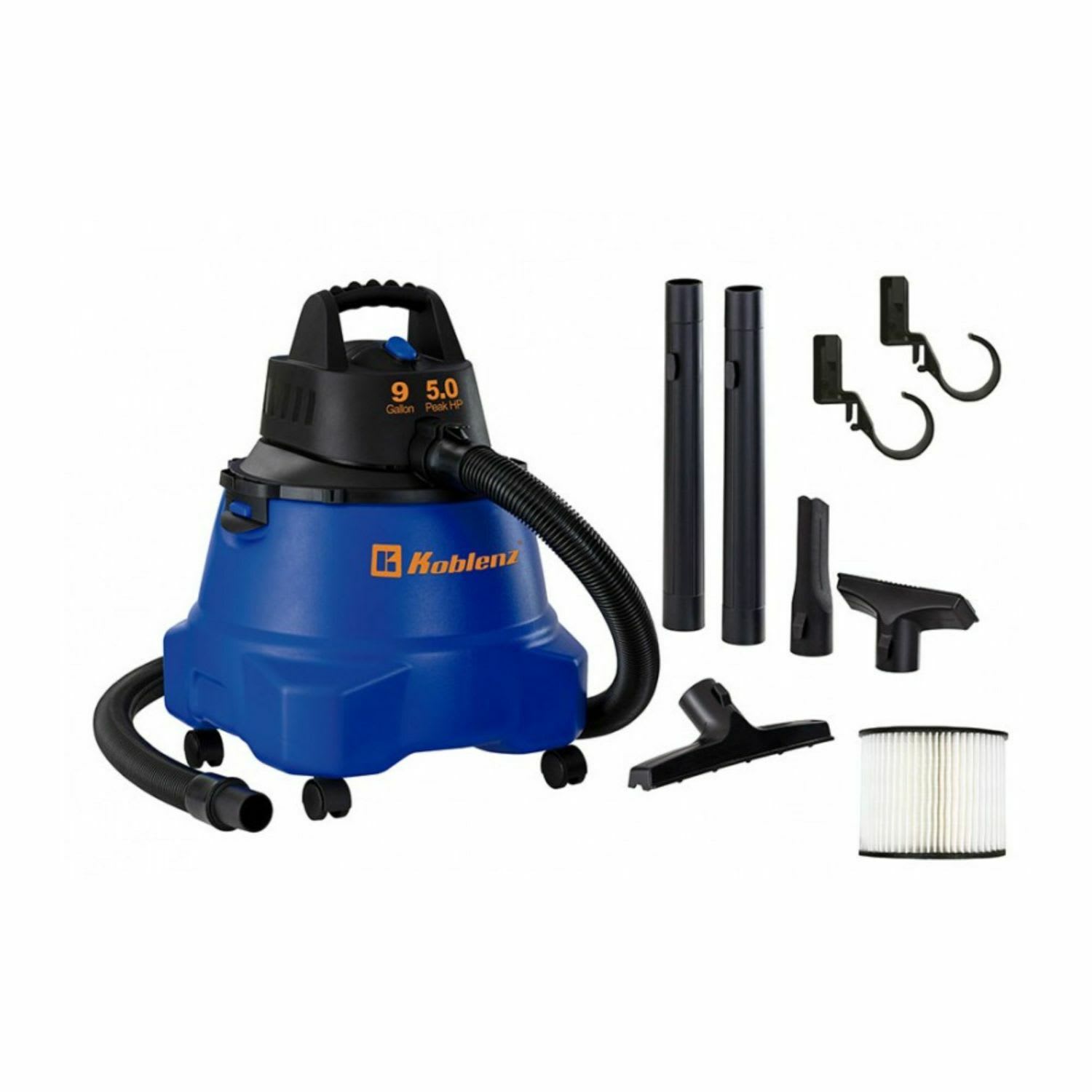 Koblenz 9-Gallon Wet/Dry Vacuum, Blue/Black - Image 4