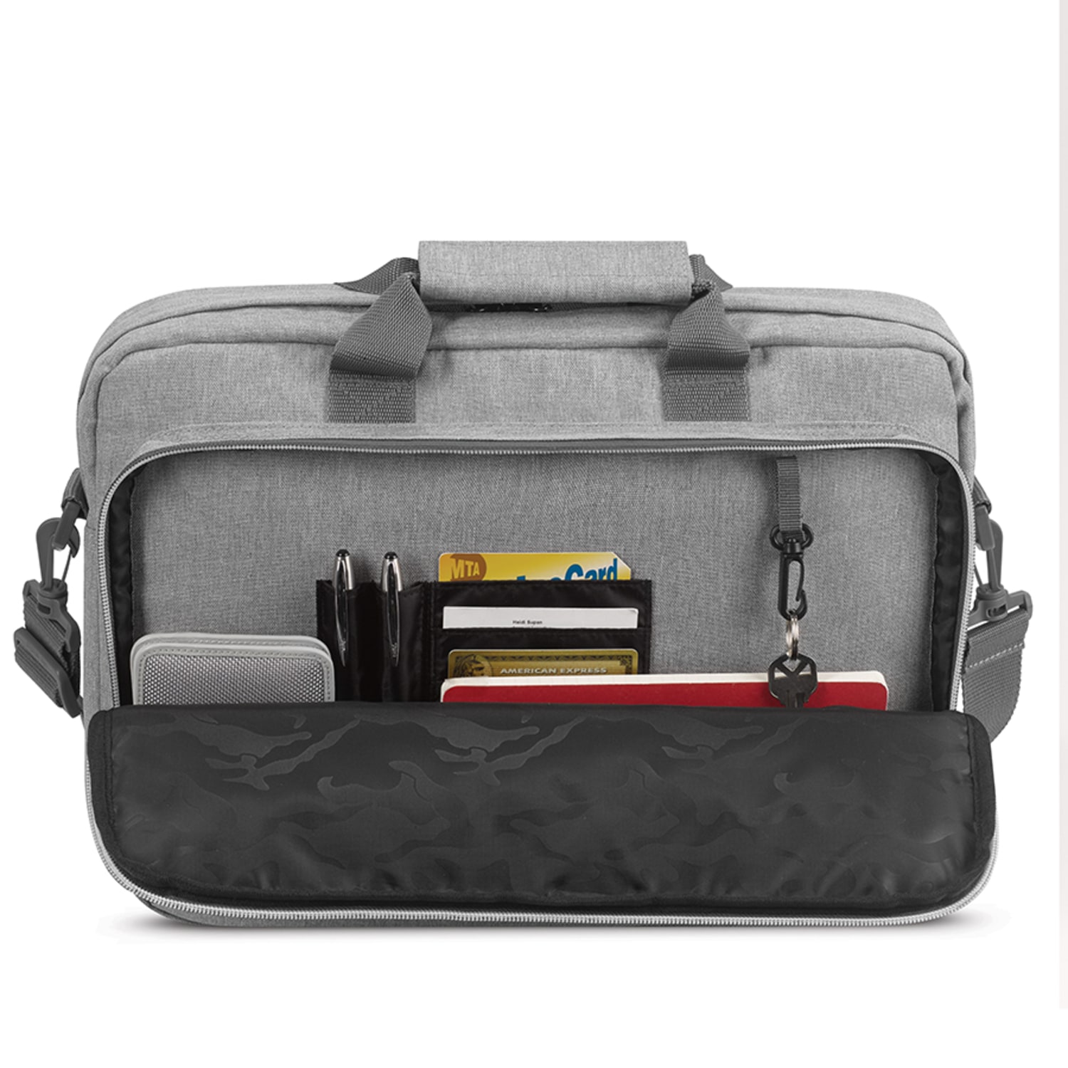 Solo New York Re:New Briefcase With 15.6in Laptop Pocket, 60% Recycled, Gray - Image 5