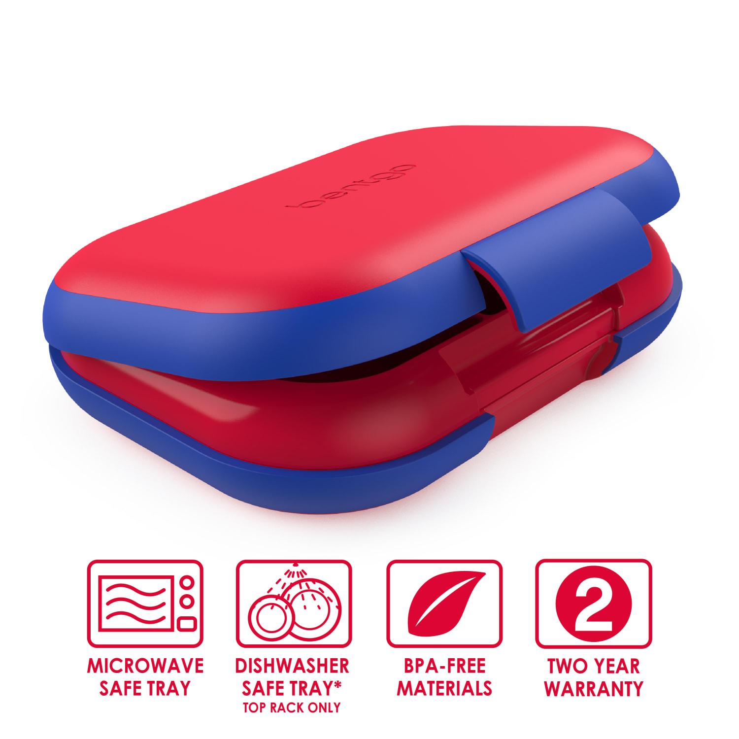 Bentgo Kids Chill Lunch Box, 2inH x 6-1/2inW x 9inD, Red/Royal - Image 4