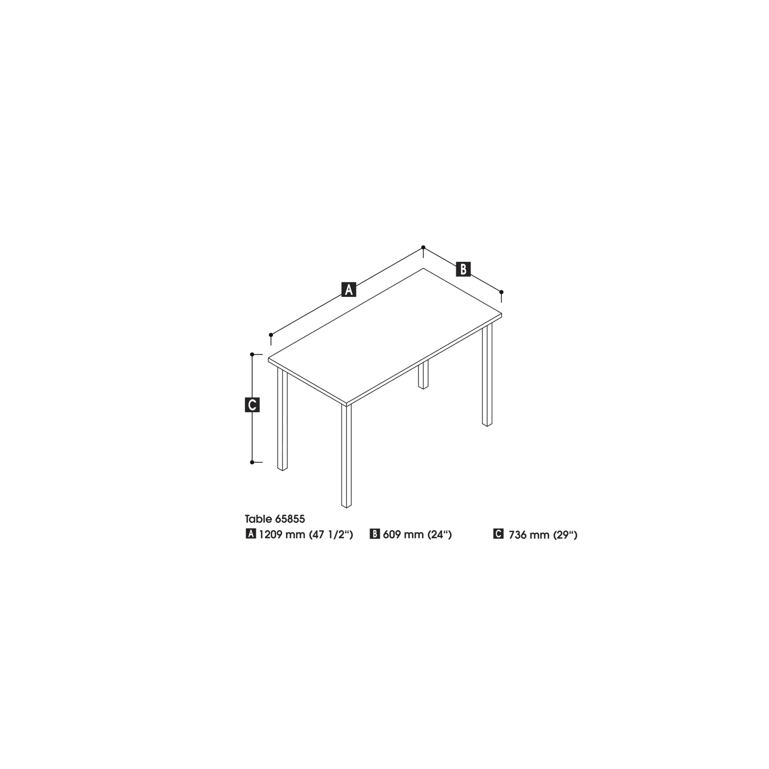 Bestar Universal 48inW Table Computer Desk With Square Metal Legs, Bark Gray - Image 4